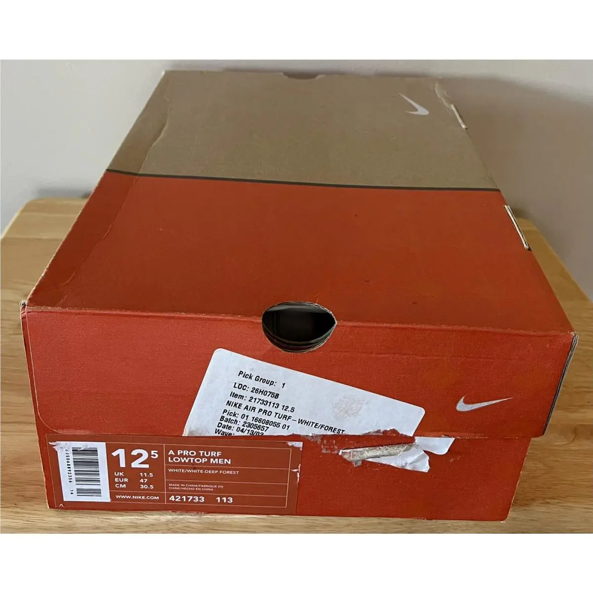 Nike shoes - Nike Air Pro Turf - Air Pro Turf - 421733 - White / White - Deep Forest (UPC: 0685068892356) 9