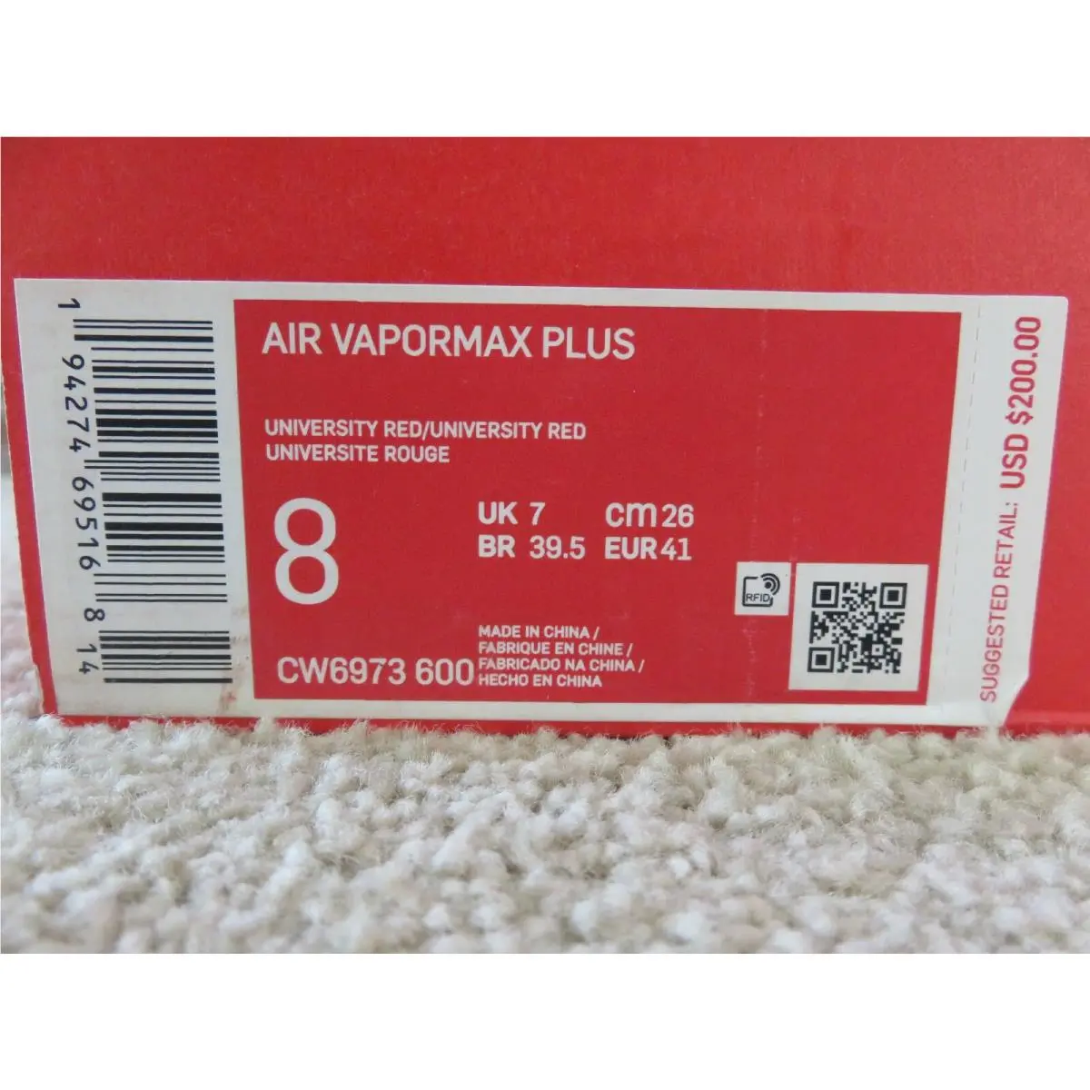 Nike shoes - Nike Air VaporMax - Air VaporMax - CW6973-600 - Red (UPC: 0194274695168) 1