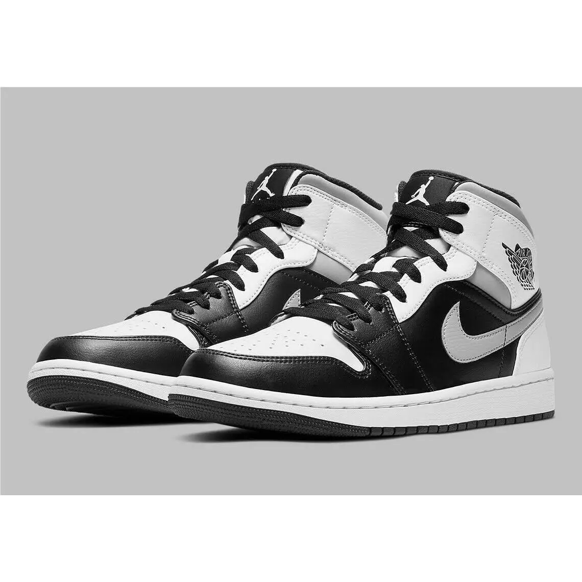 Air Jordan 1 Mid Size 7Y Black/white-lt Smoke Grey 554725-073