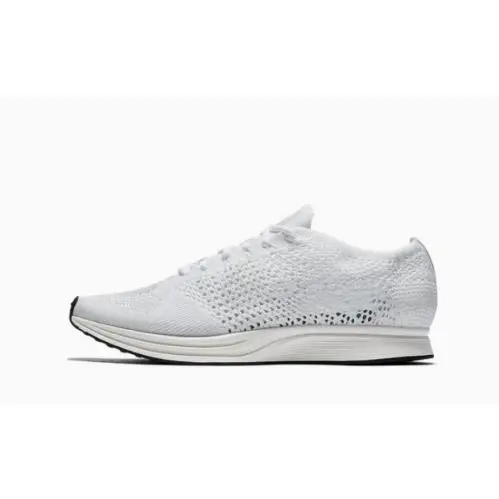 Sz 7 - Nike Flyknit Racer `triple White` 526628-100 - White