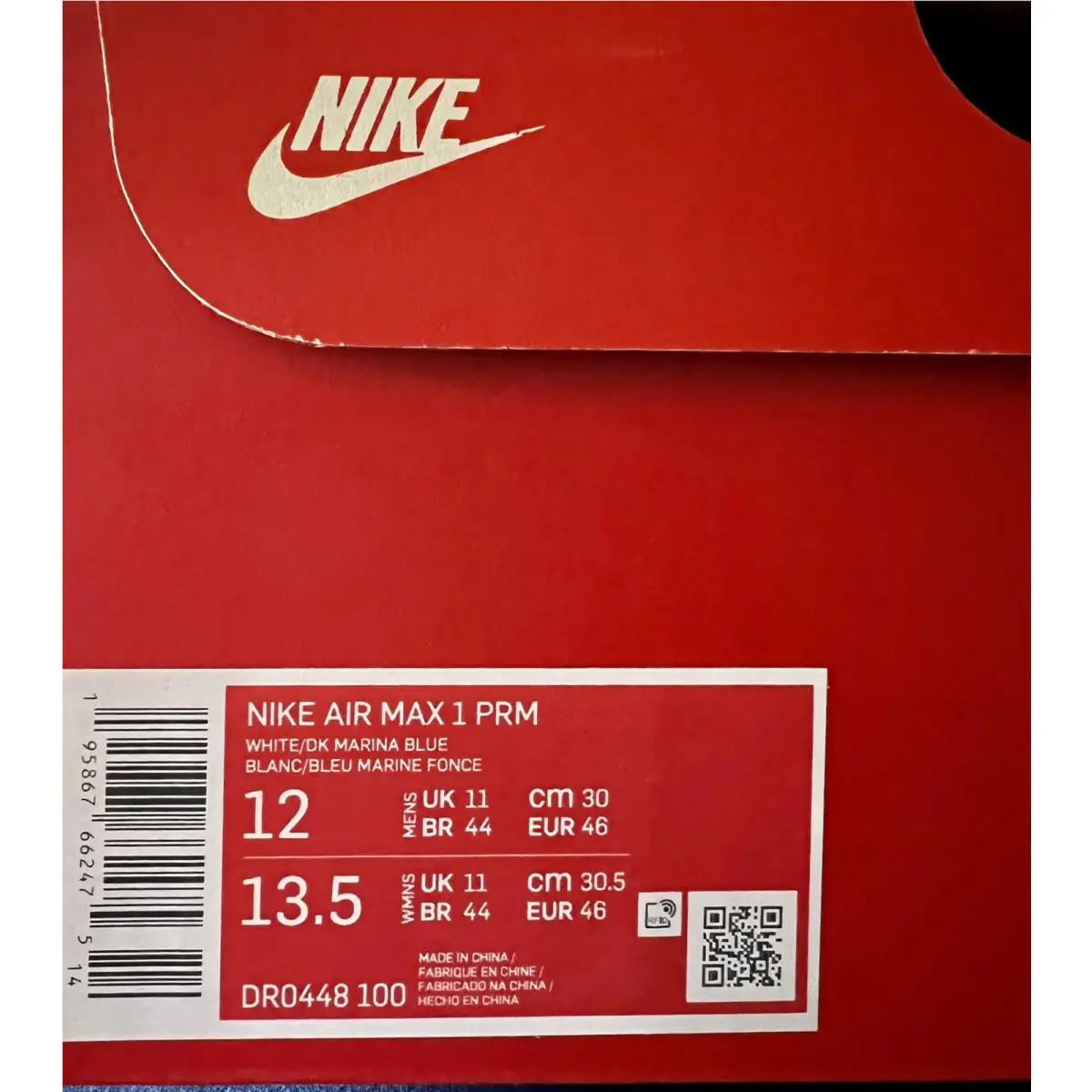 Nike shoes - Nike Air Max 1 - Air Max - DRO448-100 - White/Dark Marina Blue/Leche Blue 10