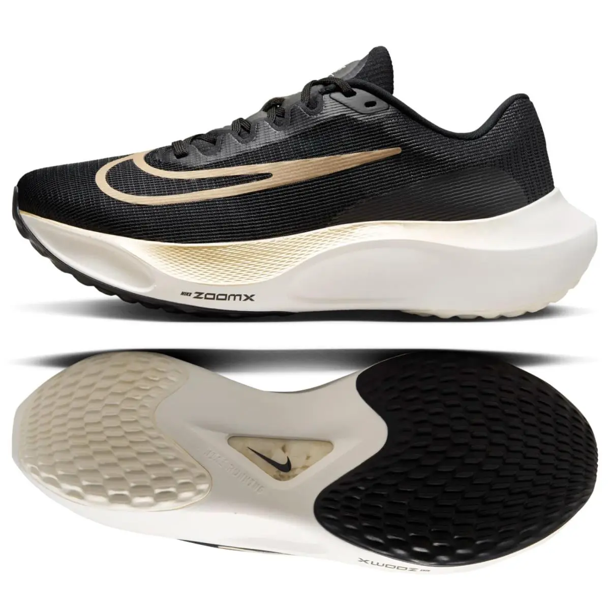 Nike Zoom Fly 5 Black/sail/metallic Gold Grain DM8968-002 Men Road Running Sz 15
