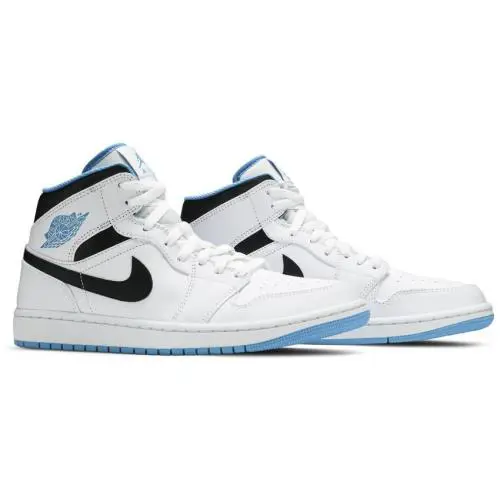 Nike Air Jordan 1 Mid `laser Blue` Men`s Sz 9.5 / Women`s Sz 11 White 554724-141 - White