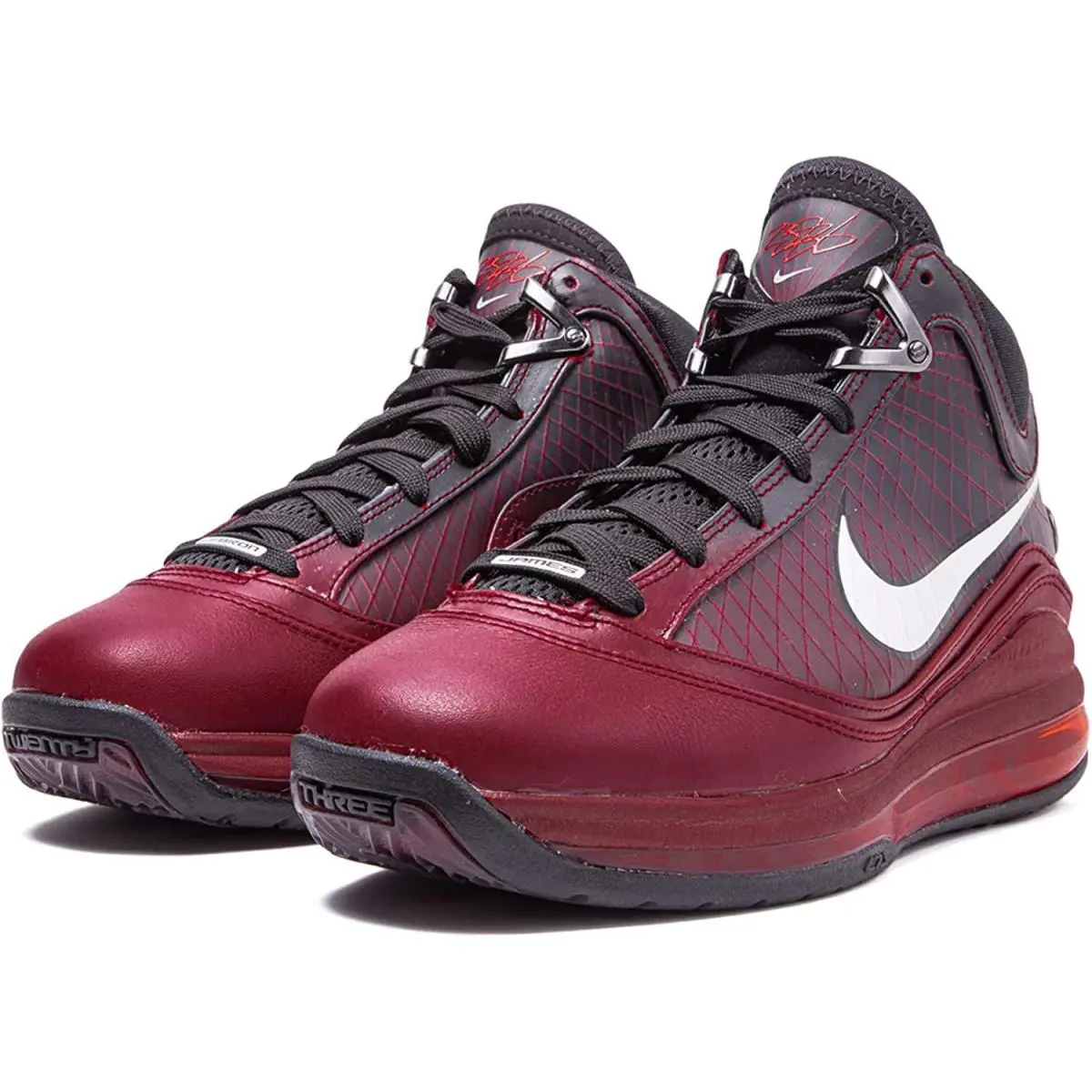 Nike Lebron Vii QS Christmas Red/black Basketball Shoes CU5133-600 Men 7.5 - Red