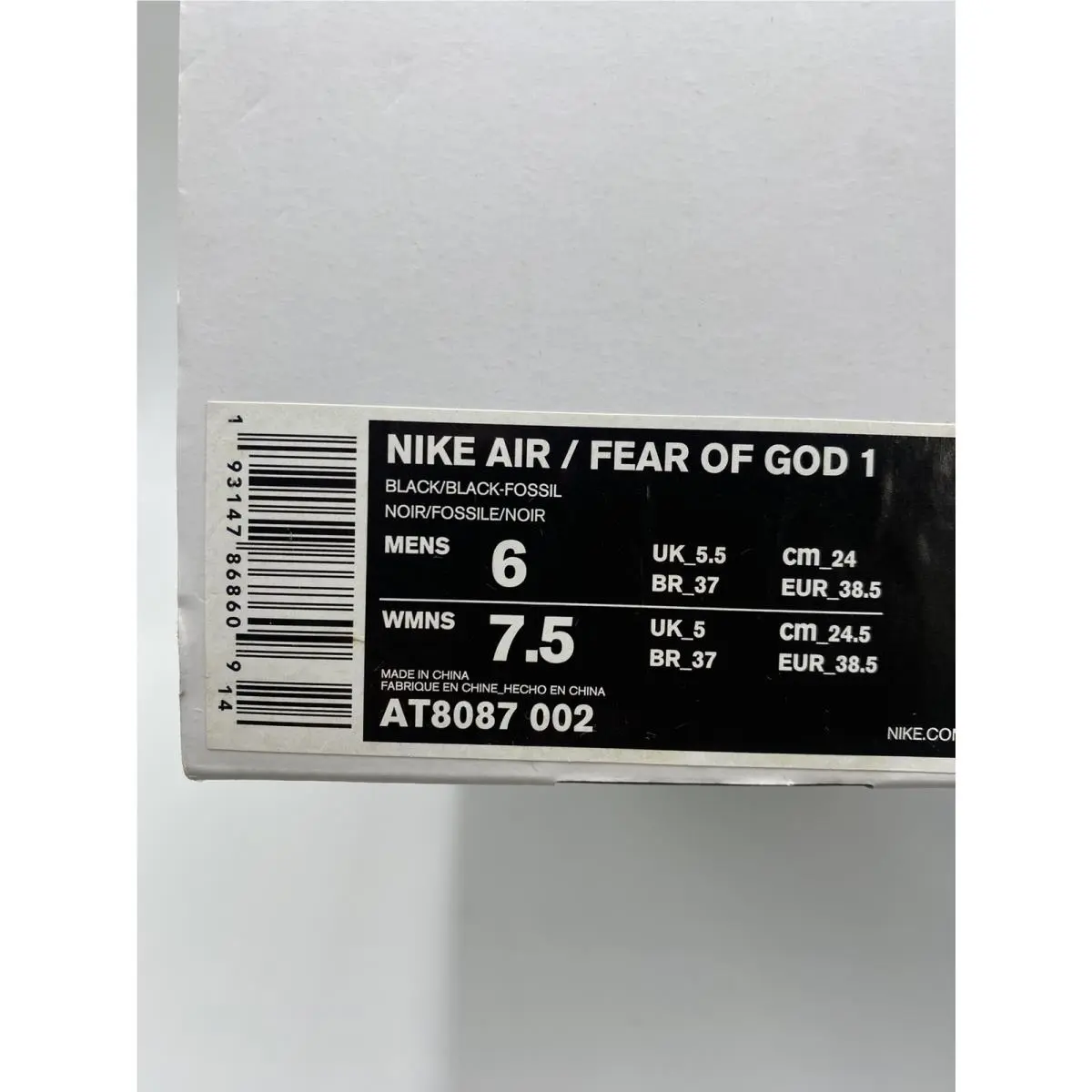Nike shoes - Nike Air Fear Of God Strap - AT8087-002 - Black (UPC: 0193147868609) 6