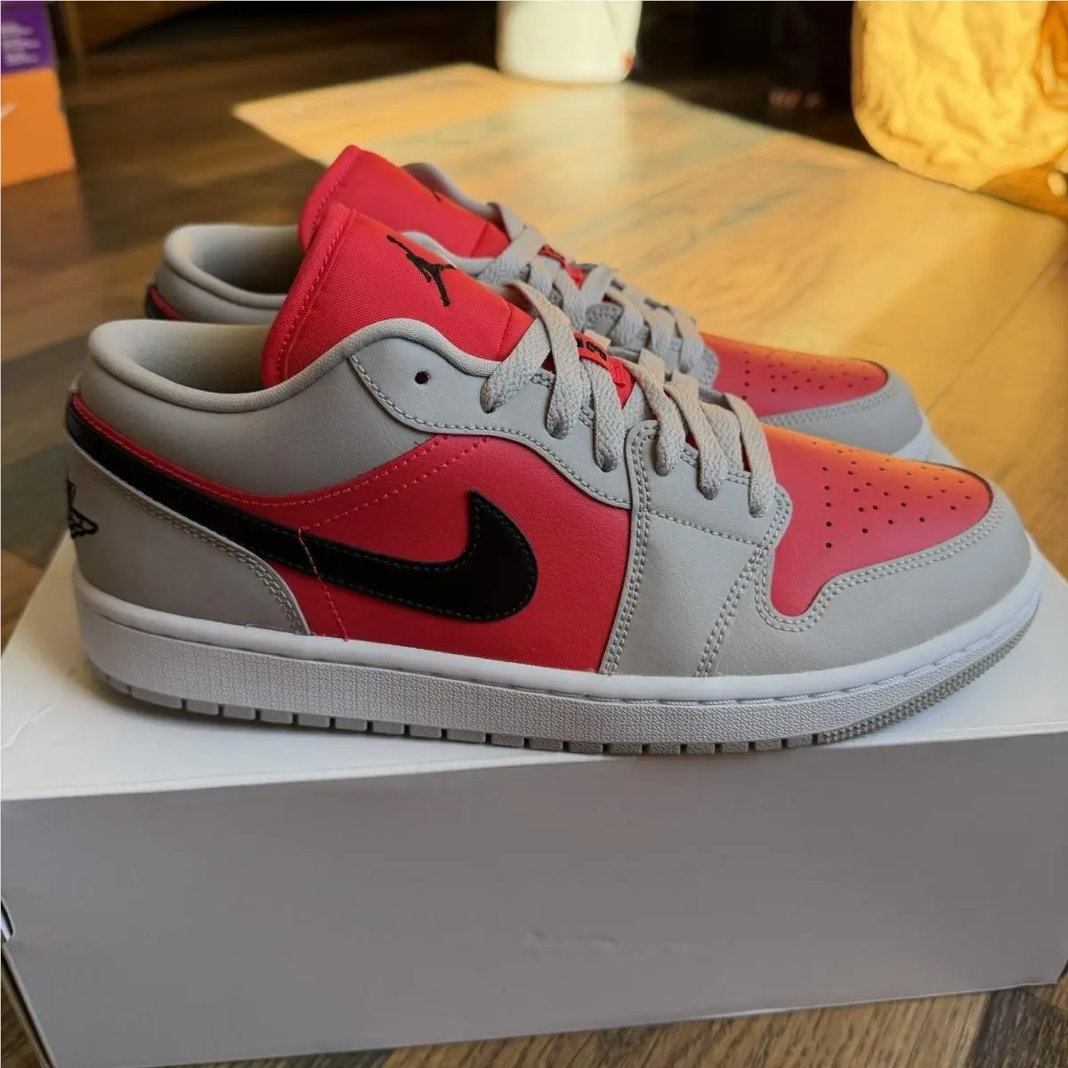 Air Jordan 1 Low Light Iron Ore Black Siren Red Womens 11 DC0774-060 by Nike