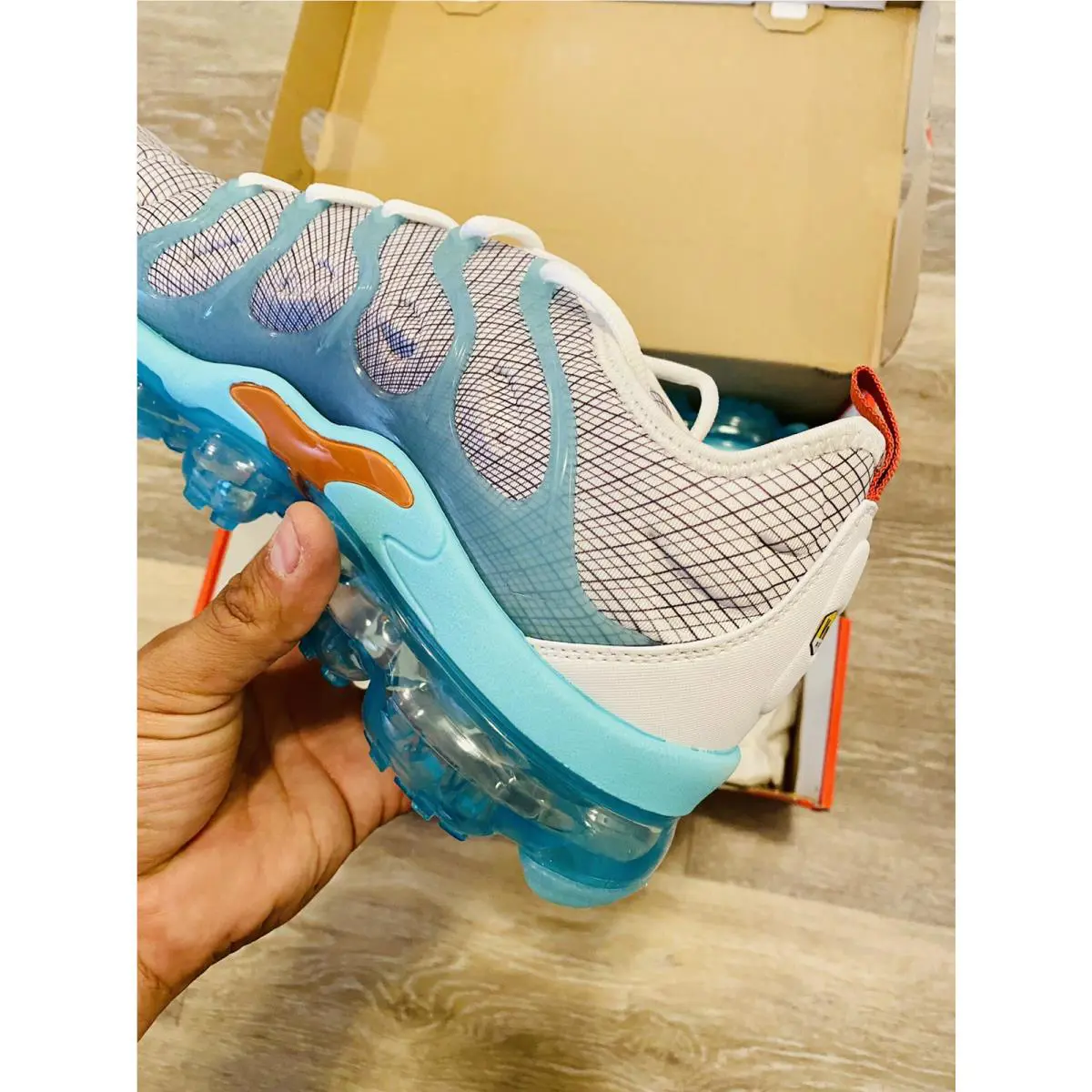 Nike shoes - Nike Air Vapormax Plus - Air Vapormax Plus - 924453-107 - White-Black-Aurora Green-Orange (UPC: 193145566866) 1