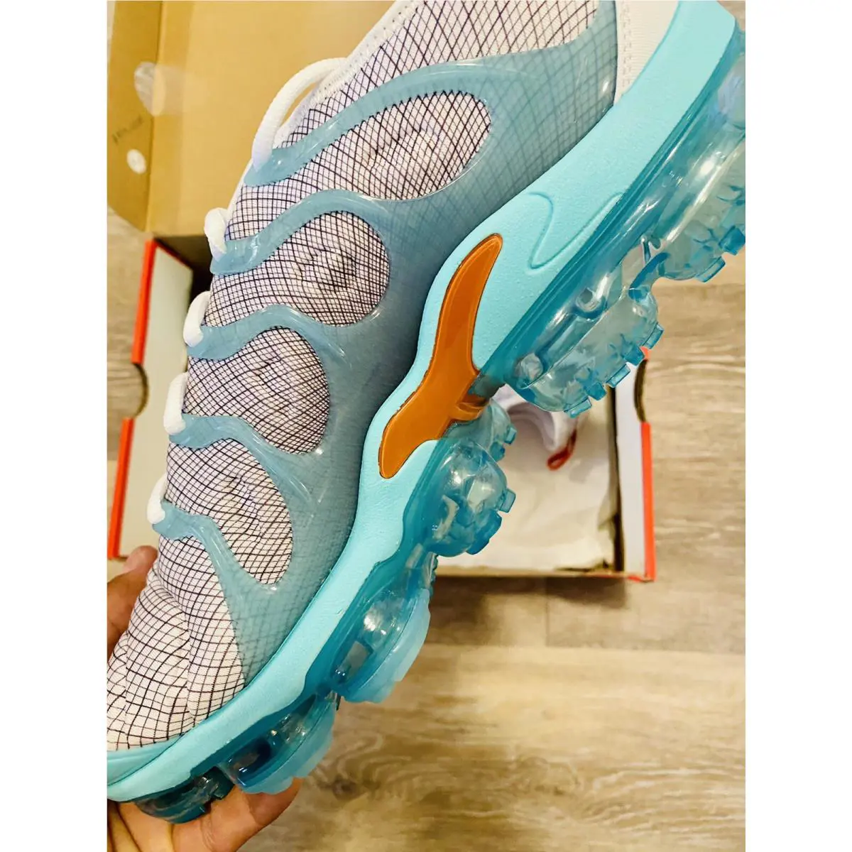 Nike shoes - Nike Air Vapormax Plus - Air Vapormax Plus - 924453-107 - White-Black-Aurora Green-Orange (UPC: 193145566866) 2