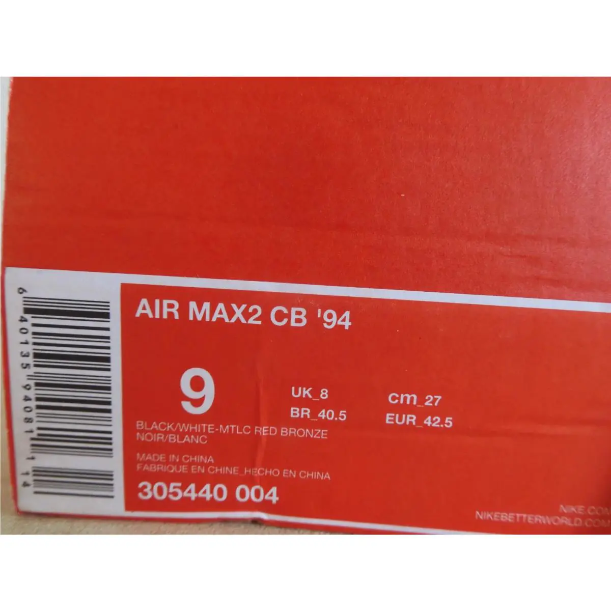 Nike shoes - Nike Air Max 2 CB 94 - FD8632-001 - Black (UPC: 640135940811) 6