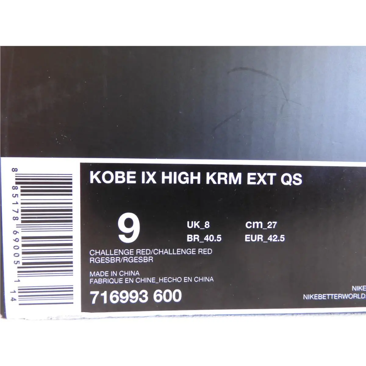 Nike shoes - Nike Kobe 9 - Kobe - 716993 600 - Red (UPC: 885178690051) 3