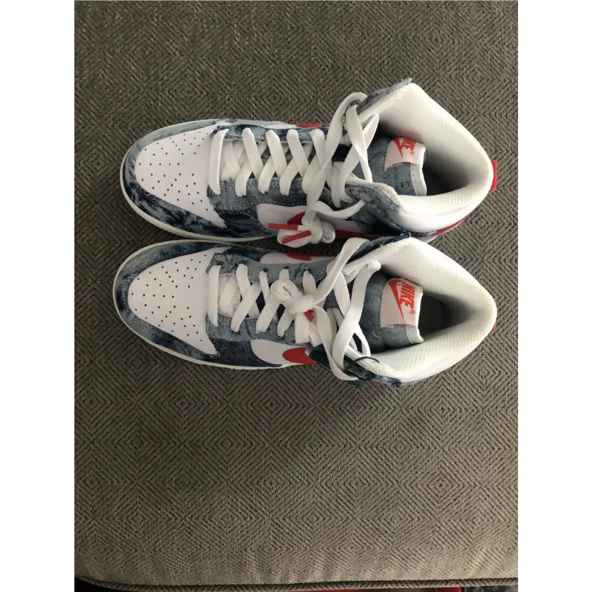 Nike shoes - Nike Dunk High - Dunk High - Blue Denim And White 2