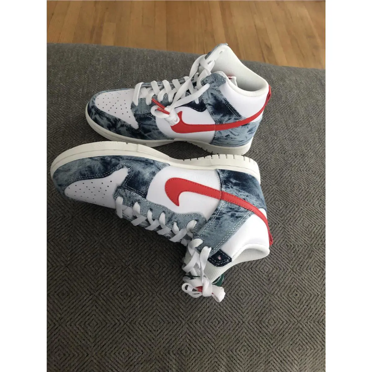 Nike shoes - Nike Dunk High - Dunk High - Blue Denim And White 3