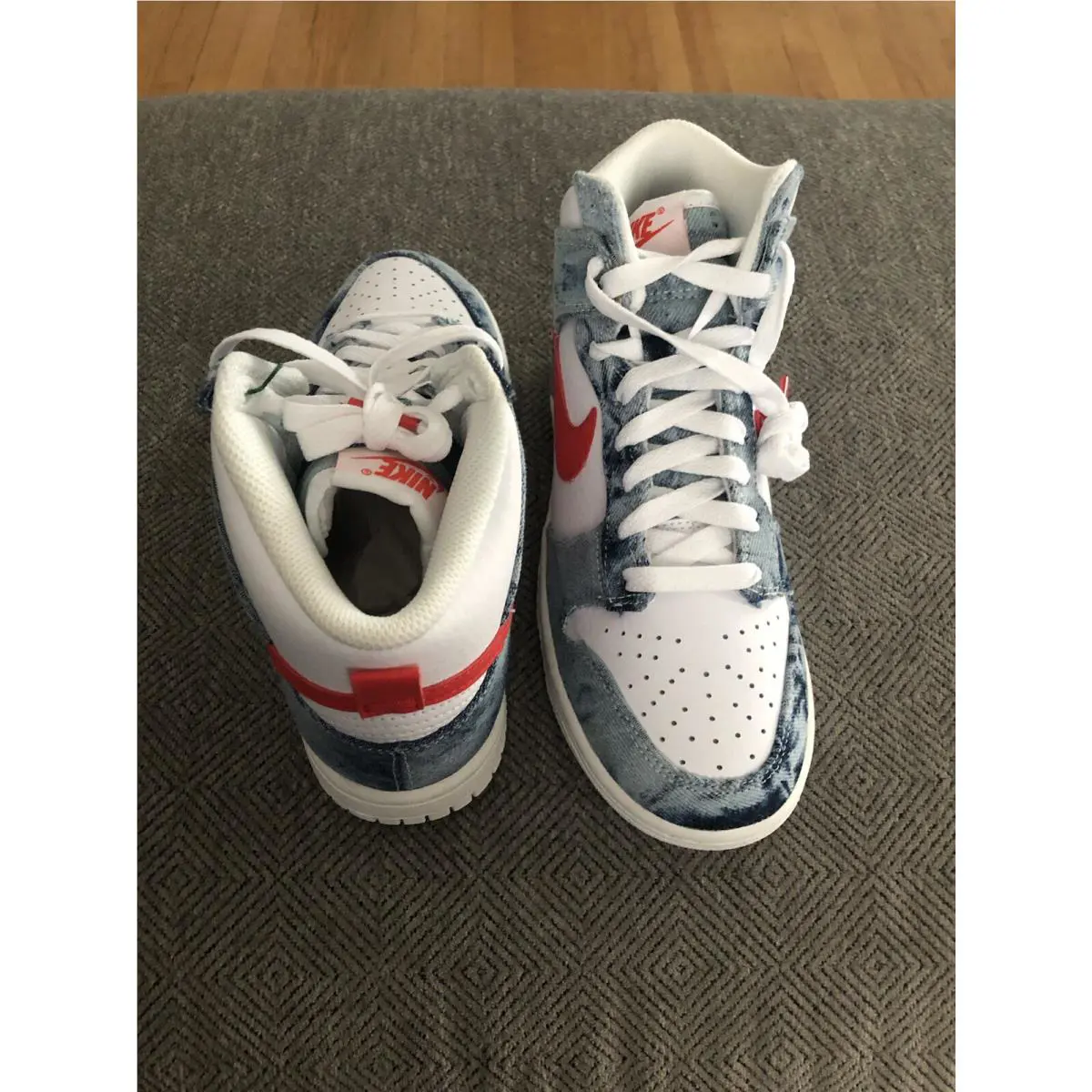 Nike shoes - Nike Dunk High - Dunk High - Blue Denim And White 4