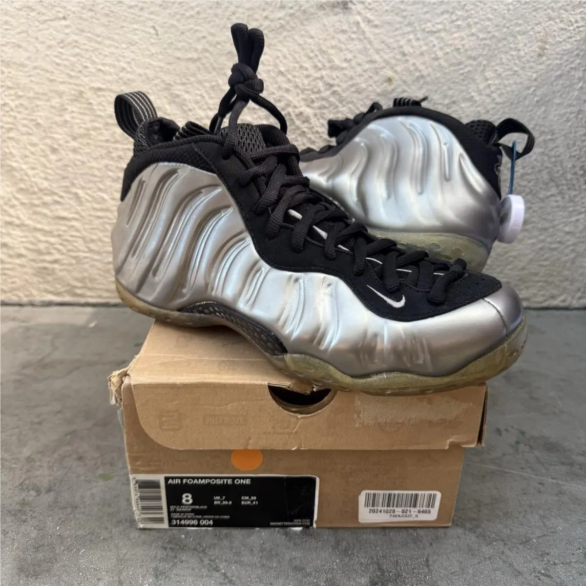 2011  Air Foamposite One Pewter 314996-004 Size 8 w/ Box by Nike