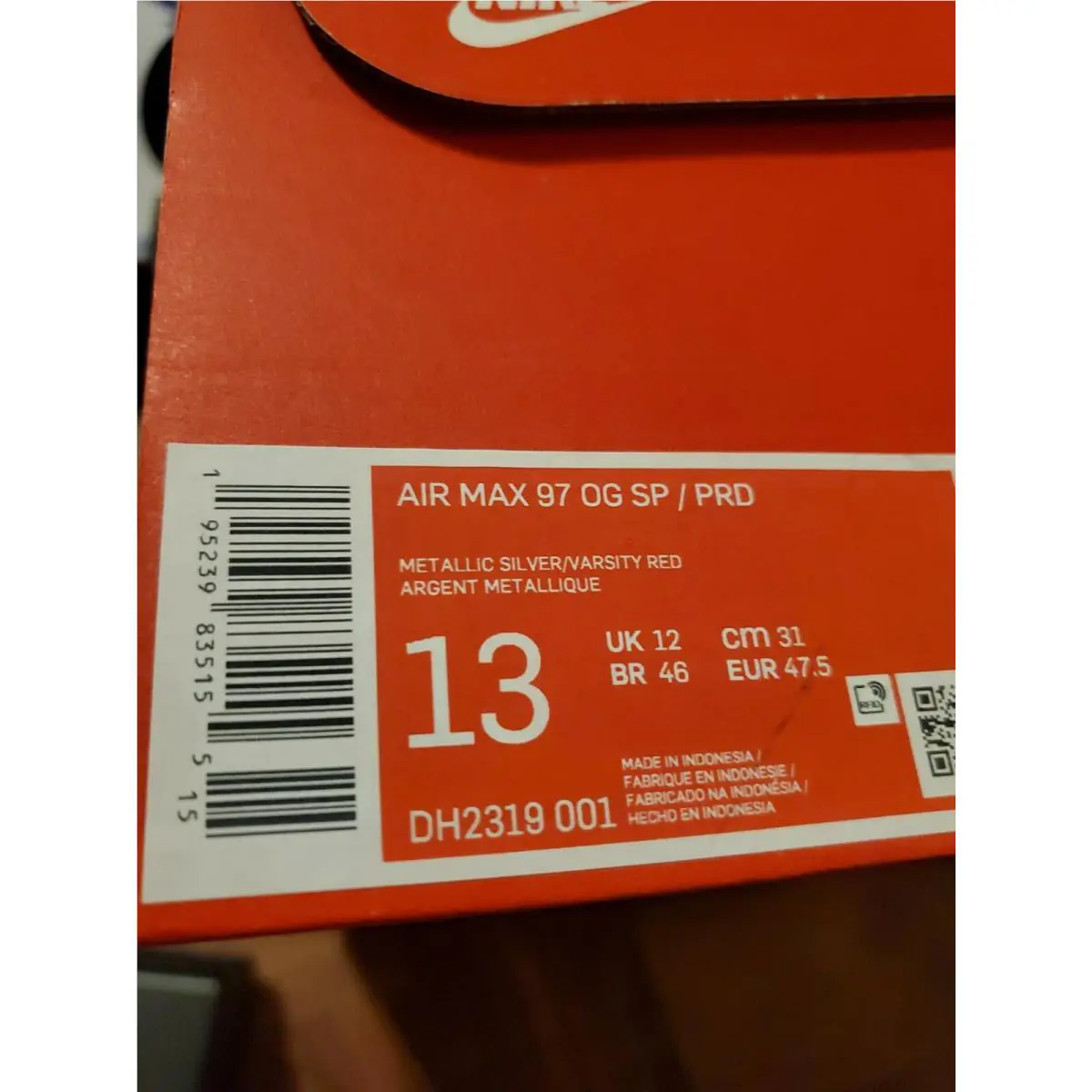 Nike shoes - Nike Air Max 97 OG SP / PRD - DH2319 001 - Multicolor (UPC: 00195239835049) 8