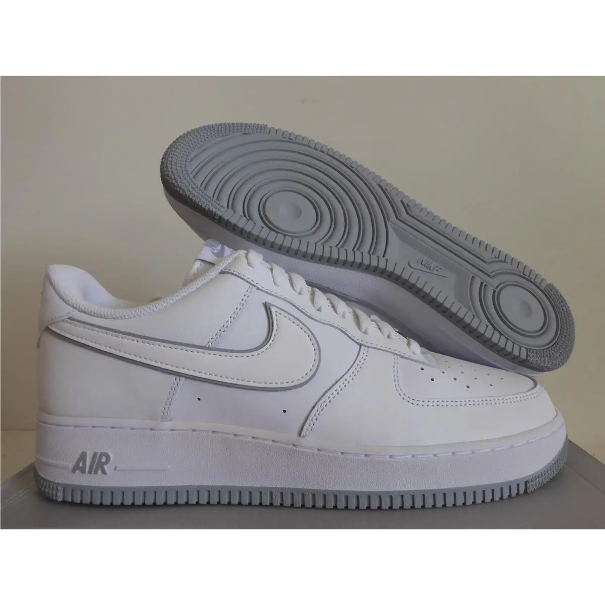 Nike Air Force 1 `07 White Wolf Grey DV0788 100 Men`s Size 14 Nolid