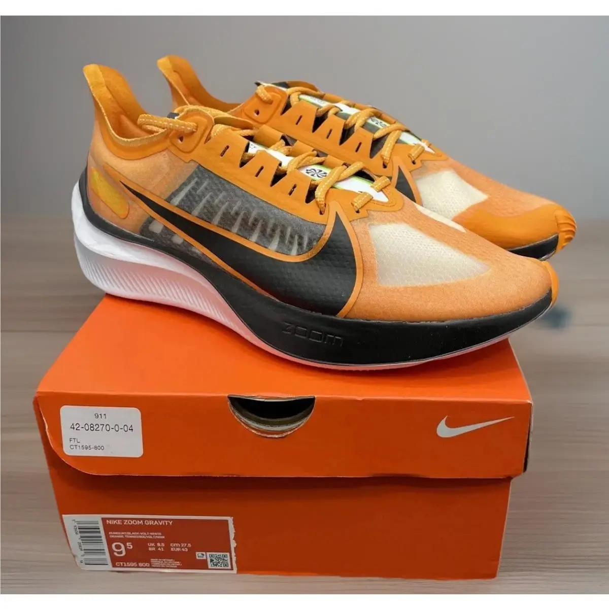 Nike Zoom Fly Gravity Kumquat Black Run Mens 9.5 Box