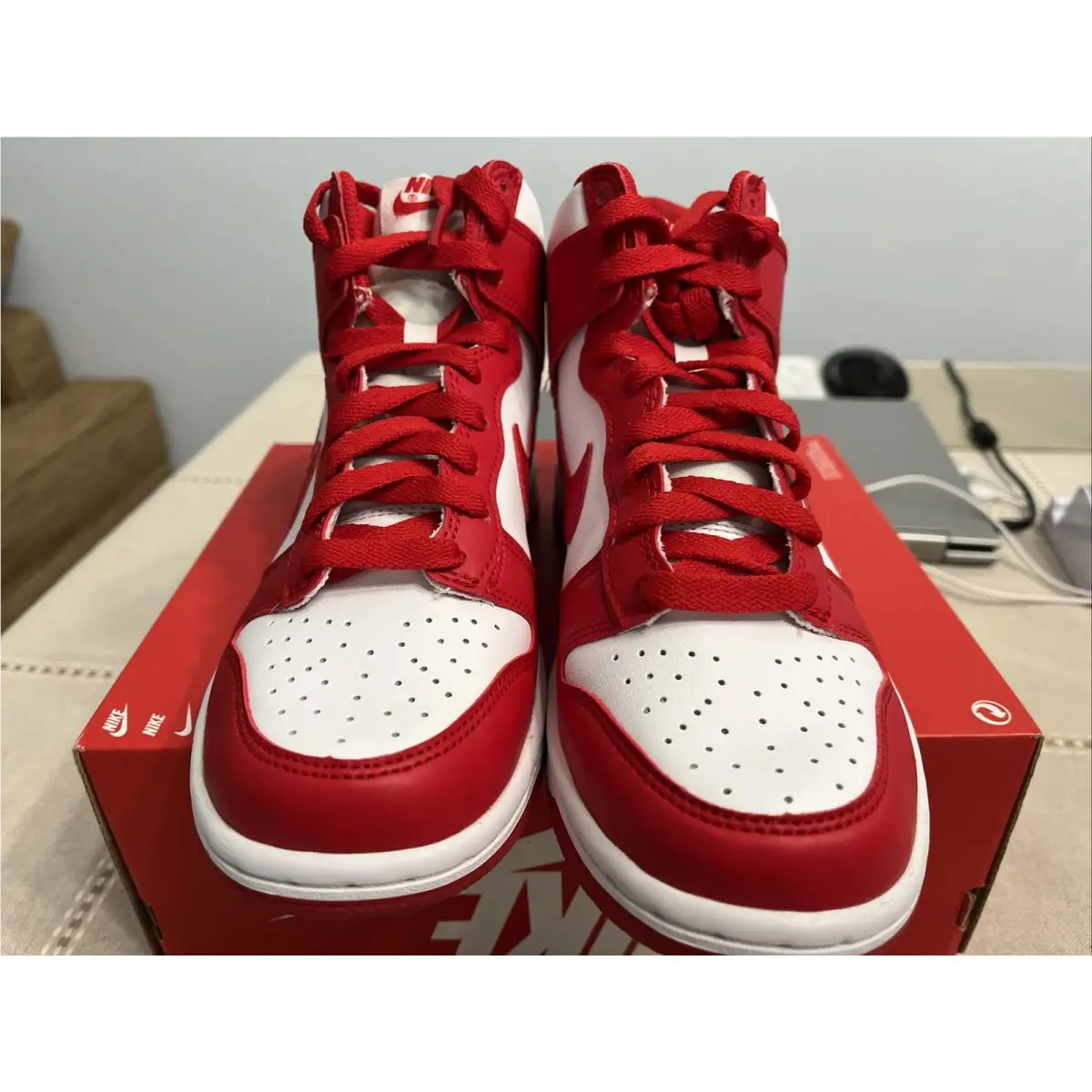 Nike shoes - Nike Dunk High (GS) - Dunk High - DB2179-106 - University Red/white 3