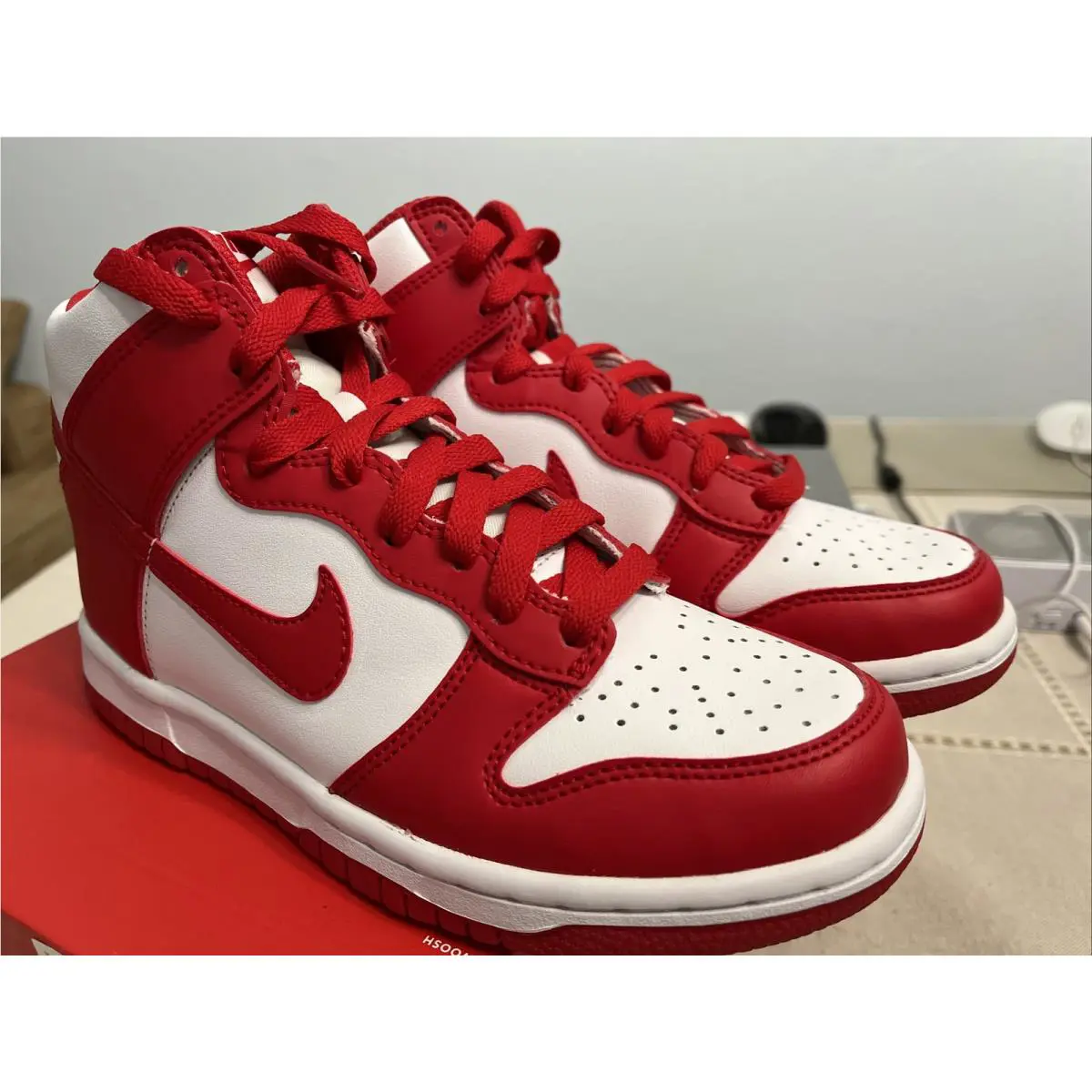 Nike shoes - Nike Dunk High (GS) - Dunk High - DB2179-106 - University Red/white 4