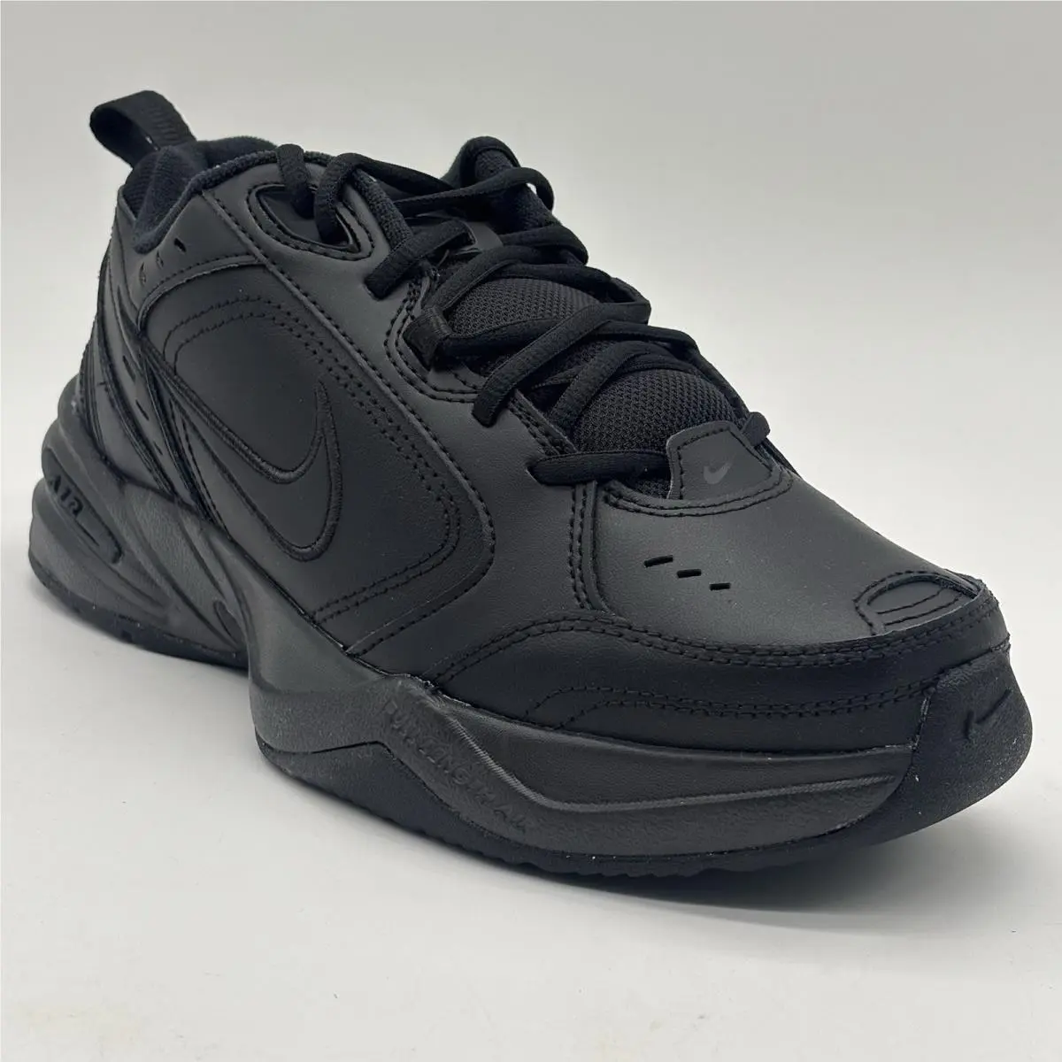 Nike Air Monarch IV Triple Black 415445 001 Mens Size 9 Walking Sneakers