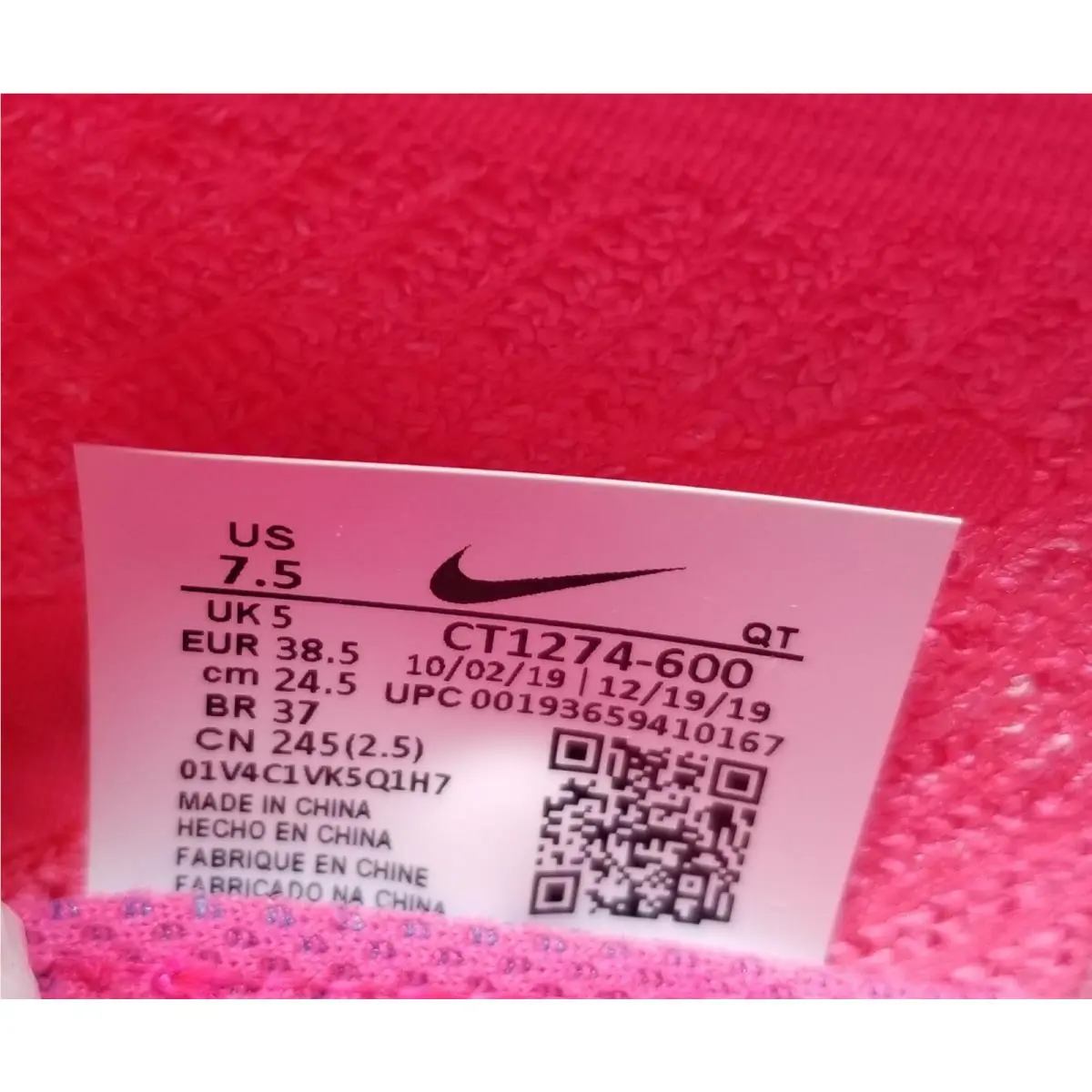 Nike shoes - Nike Air Vapormax Flyknit - Air Vapormax Flyknit - CT1274 600 - Pink (UPC: 193659410167) 7