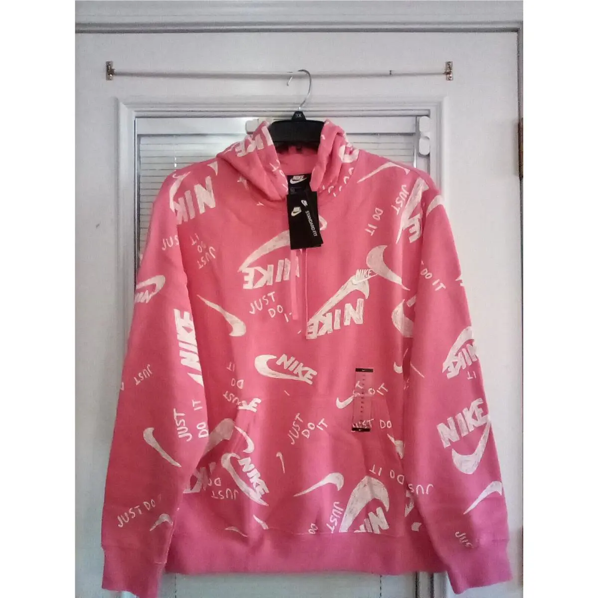 Nike Size XL Pink White Hoodie