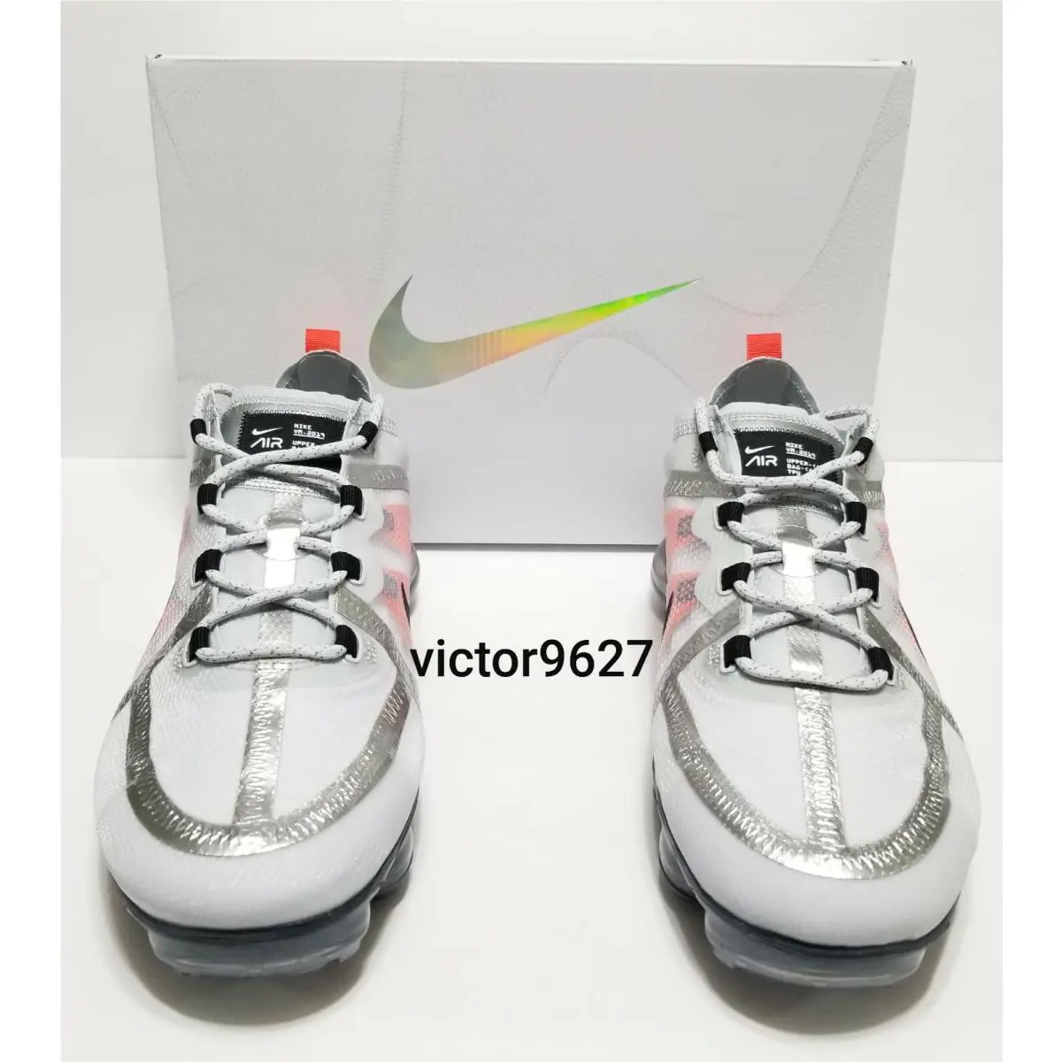 Nike shoes - Nike Air VaporMax 2019 Pure Platinum - AR6631 003 - Pure Platinum/Black/White/Orange (UPC: 886736118192) 6