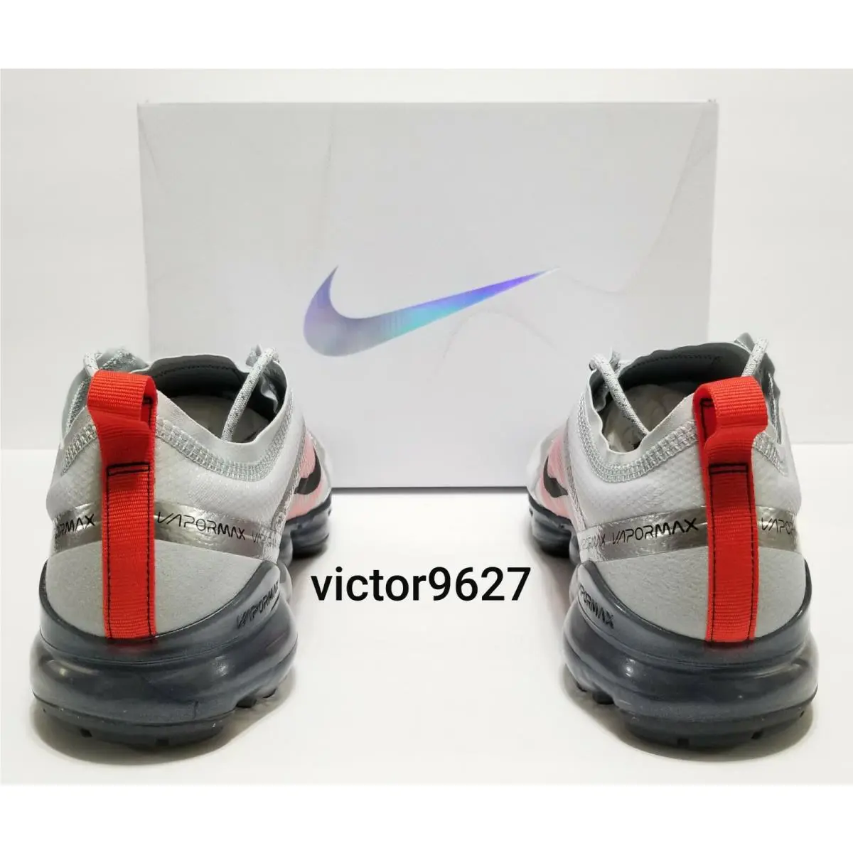 Nike shoes - Nike Air VaporMax 2019 Pure Platinum - AR6631 003 - Pure Platinum/Black/White/Orange (UPC: 886736118192) 7