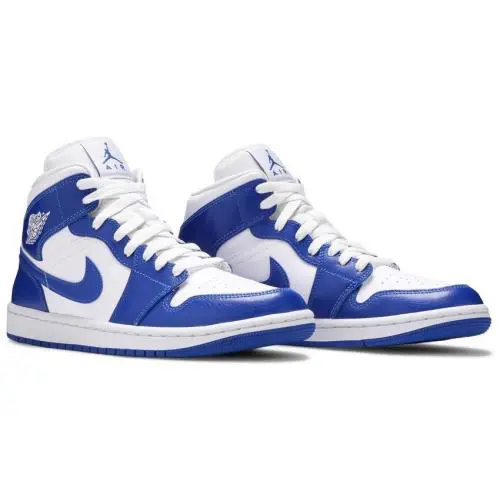 Nike Women`s Air Jordan 1 Mid Kentucky Hyper Royal BQ6472-104 Size 11.5W / 10M - Hyper Royal/White