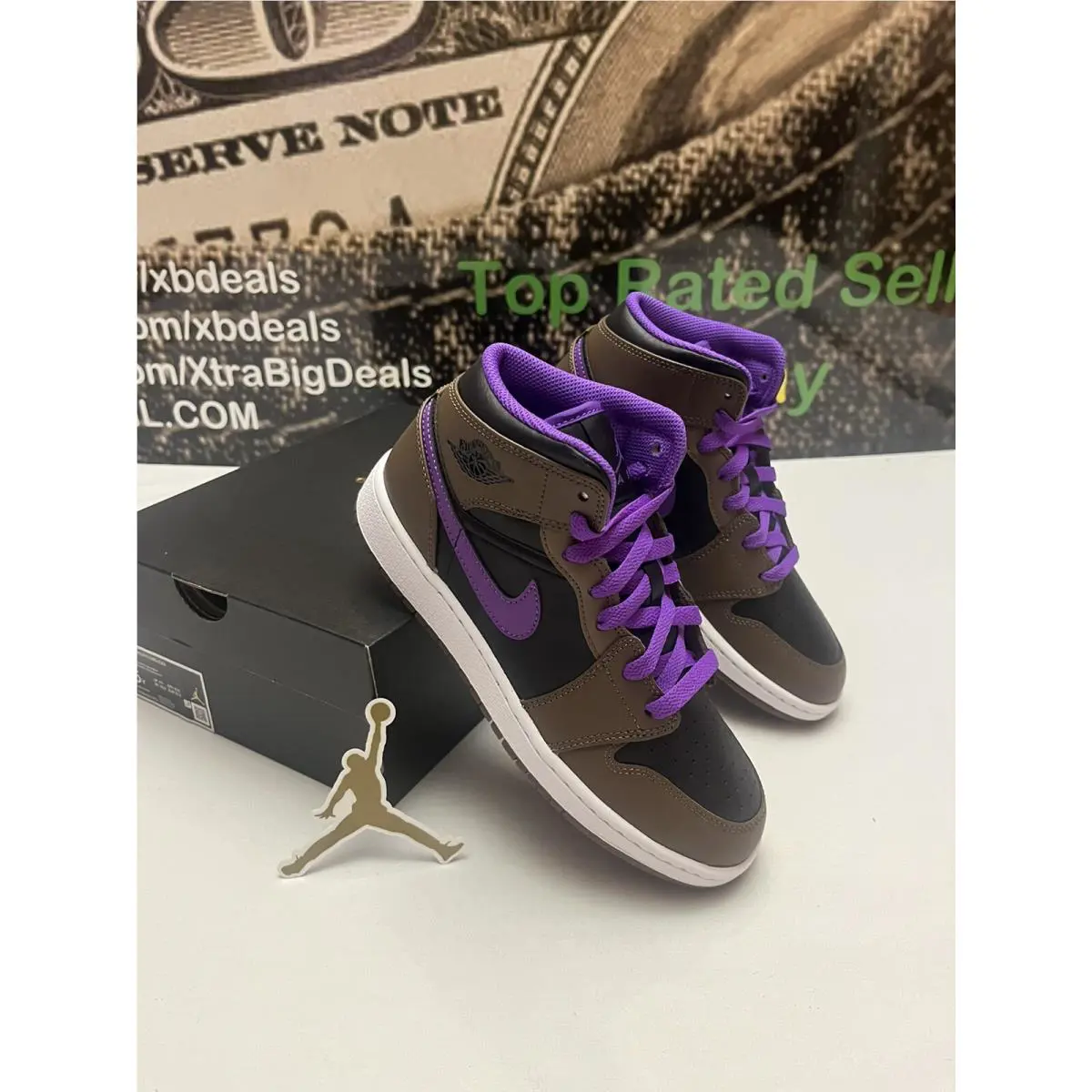 Nike shoes - Jordan Air 1 Mid GS - Brown (UPC: 196154474931) 1