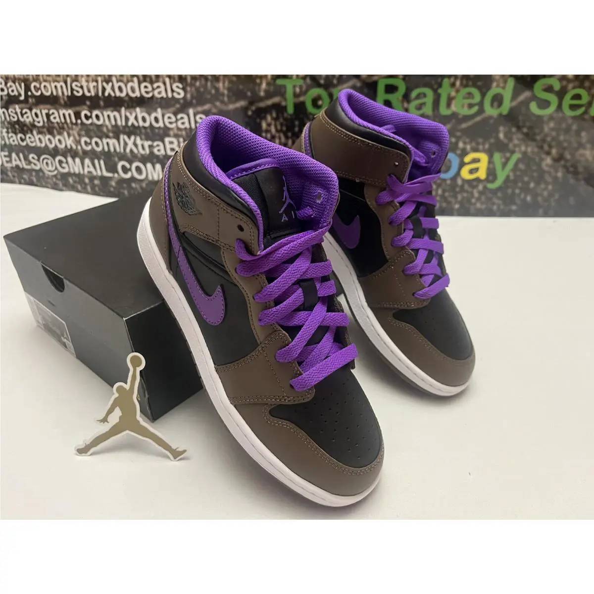 Nike shoes - Jordan Air 1 Mid GS - Brown (UPC: 196154474931) 2