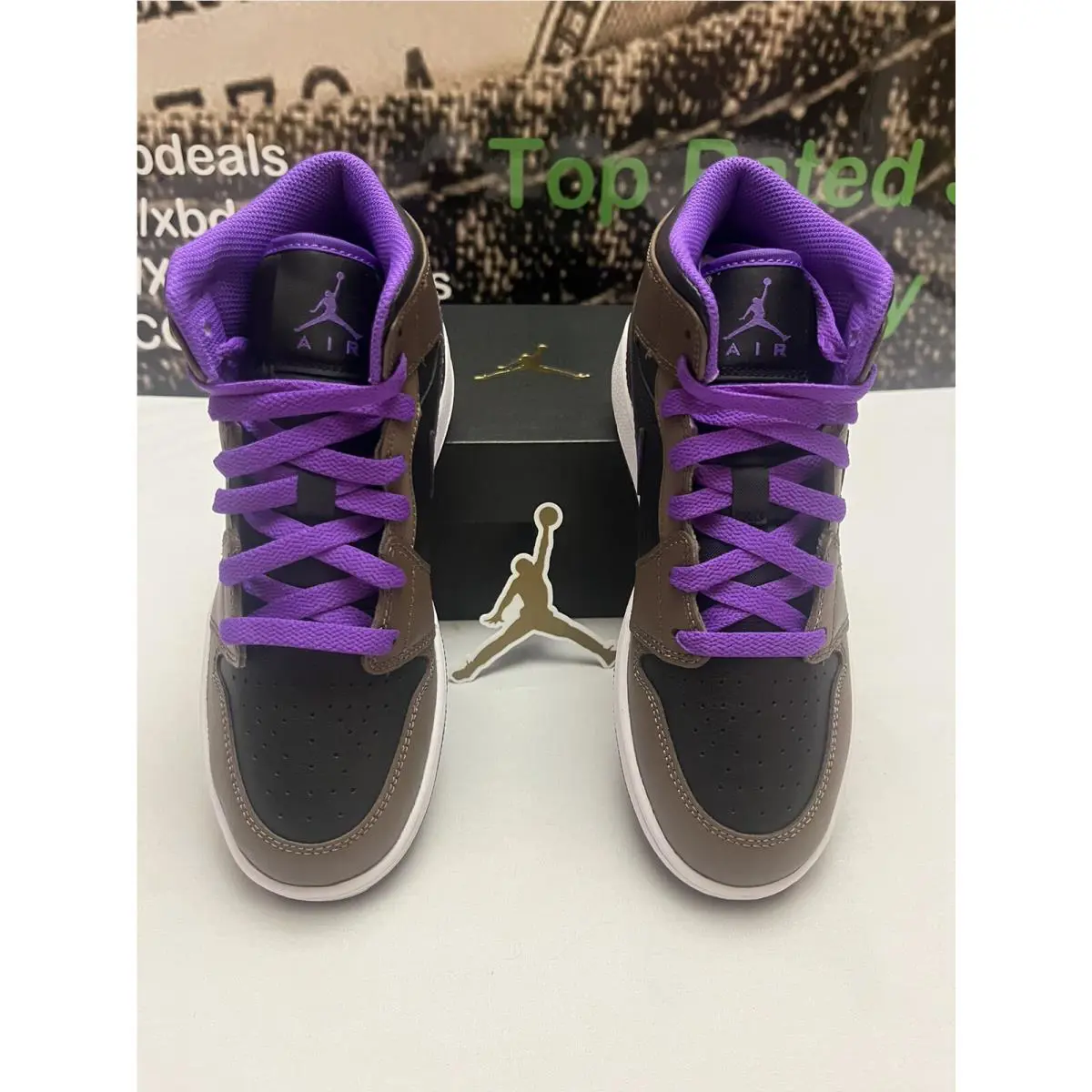 Nike shoes - Jordan Air 1 Mid GS - Brown (UPC: 196154474931) 4