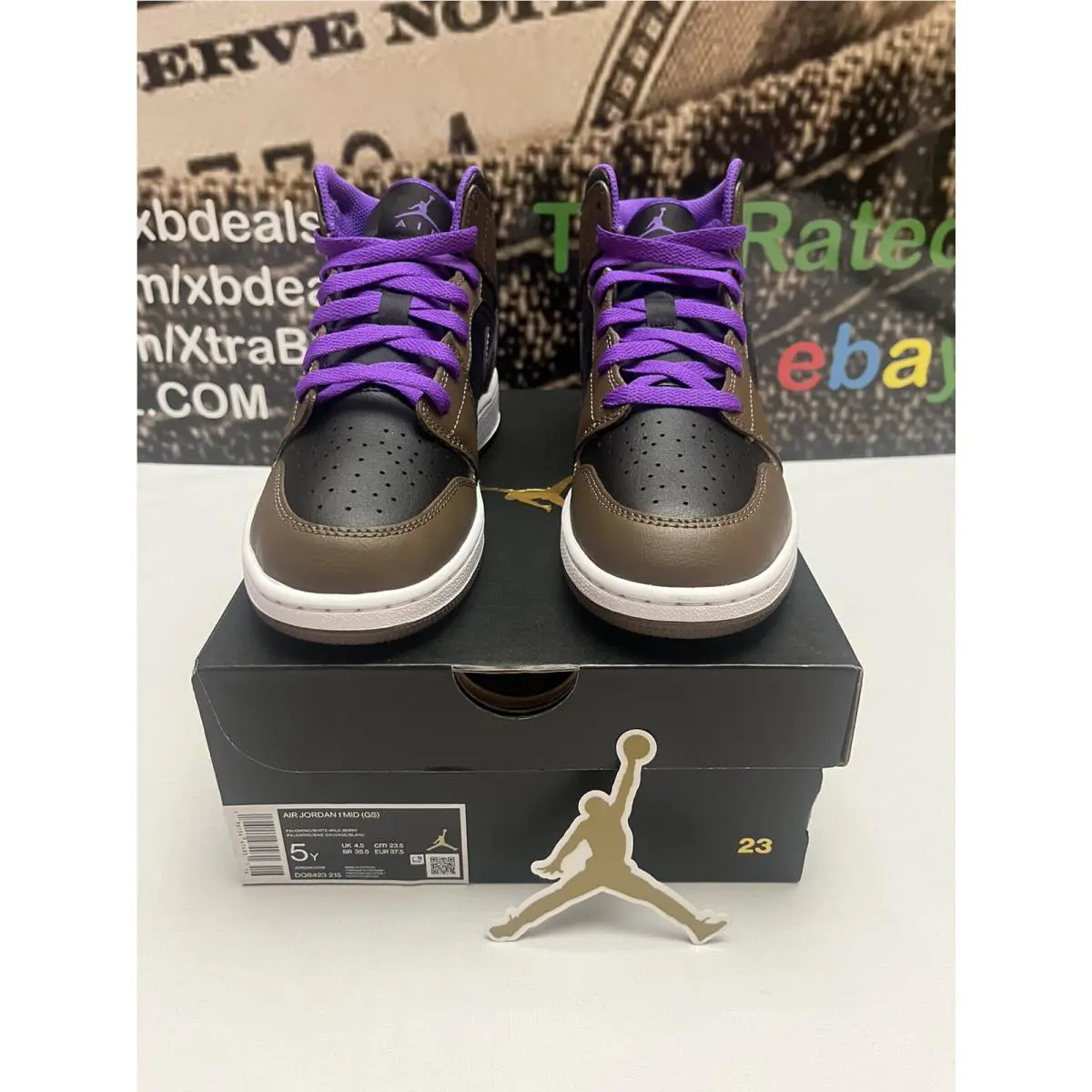 Nike shoes - Jordan Air 1 Mid GS - Brown (UPC: 196154474931) 5