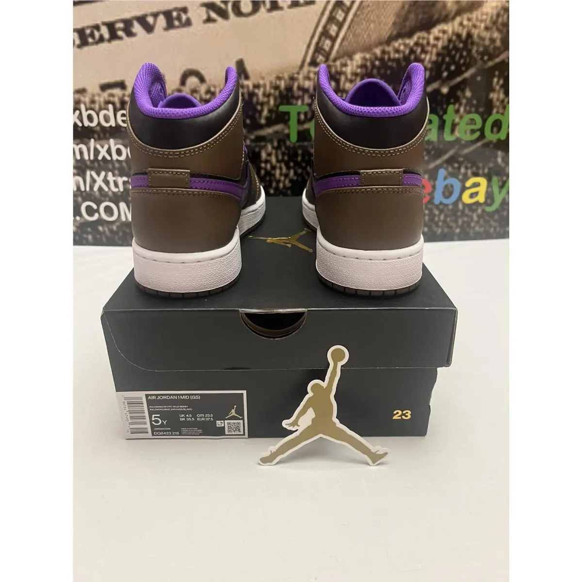 Nike shoes - Jordan Air 1 Mid GS - Brown (UPC: 196154474931) 6