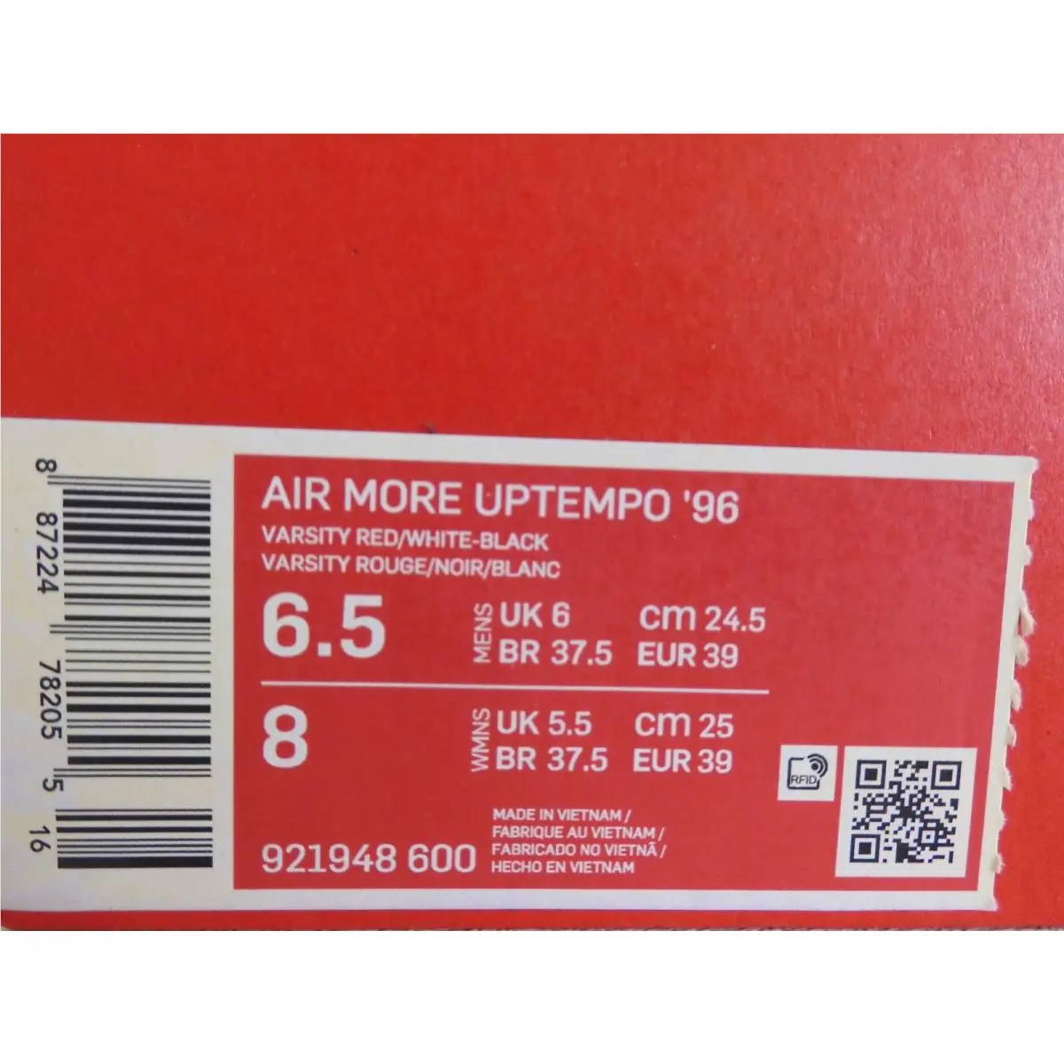 Nike shoes - Nike Air More Uptempo `96 - 921948 600 - Red (UPC: 887224782055) 4