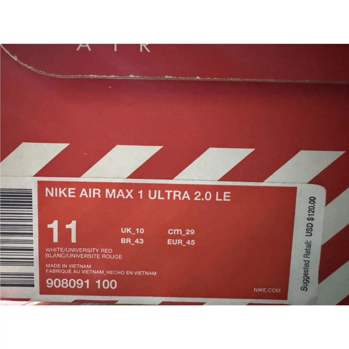 Nike shoes - Nike Air Max 1 - Air Max - 908091-100 - White/University Red 7