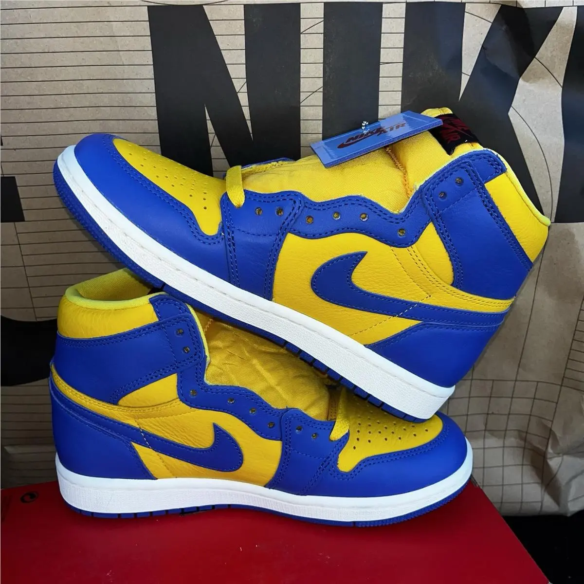 Nike shoes - Nike Air Jordan 1 - Air - FD2596700 - Blue and Yellow 1