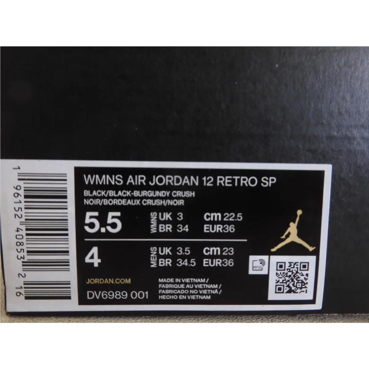 Nike shoes - Air Jordan 12 - Air - DV6989-001 - Black (UPC: 196152408532) 6