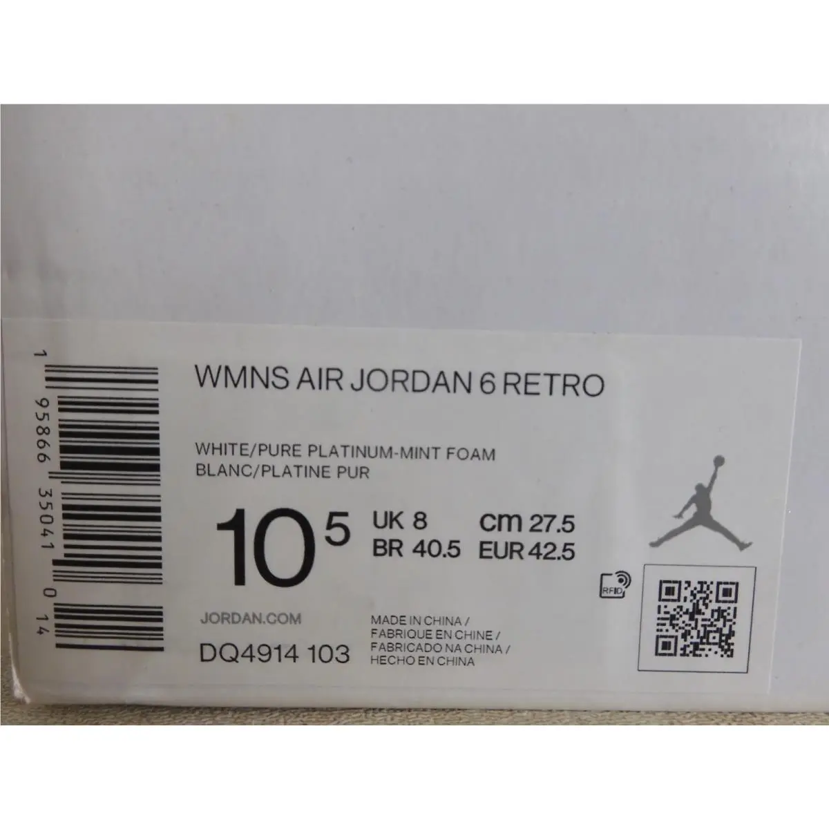 Nike shoes - Air Jordan 6 - Air - DQ4914-103 - White (UPC: 195866350410) 6