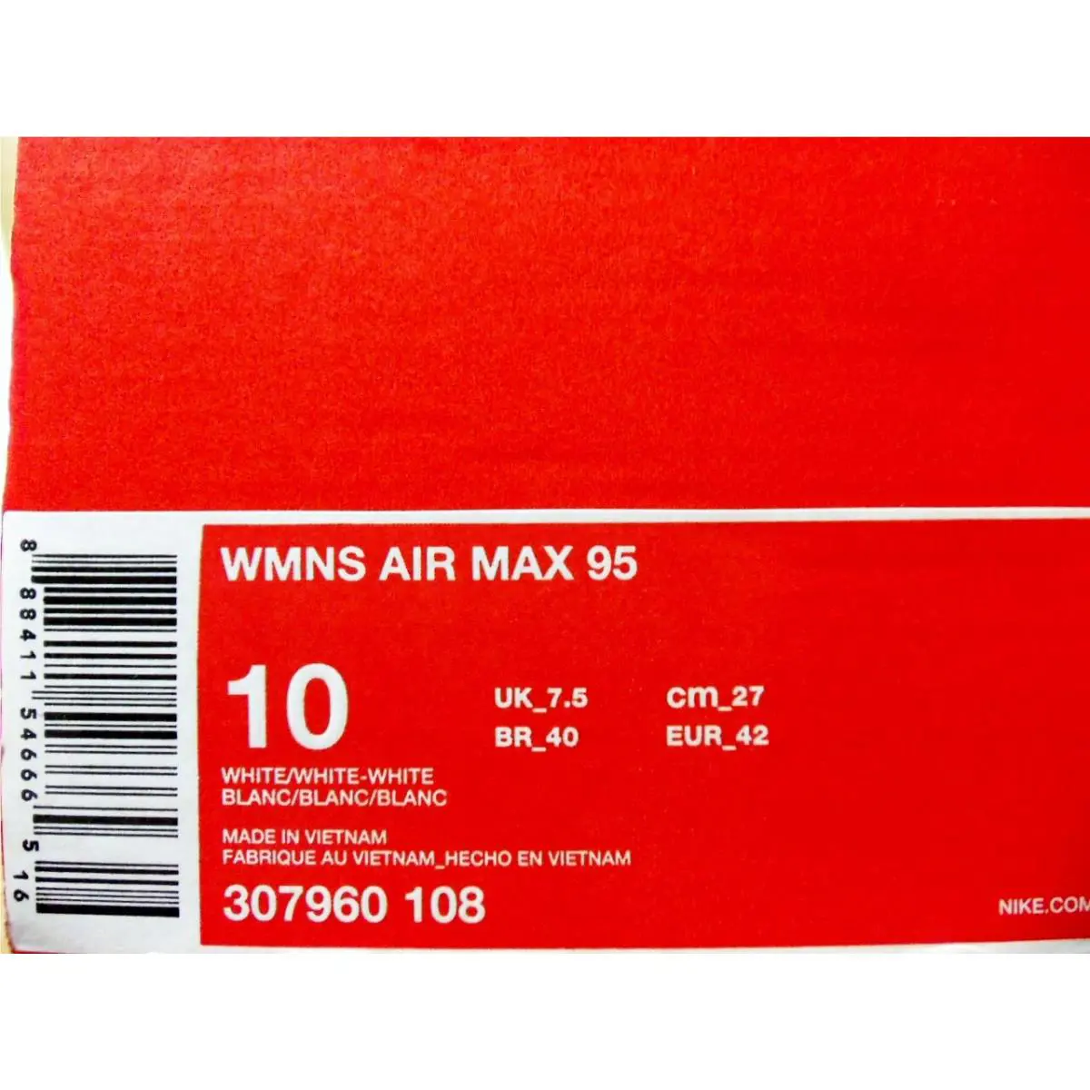 Nike shoes - Nike Air Max 95 - Air Max - 307960-108 - White (UPC: 888411546665) 3
