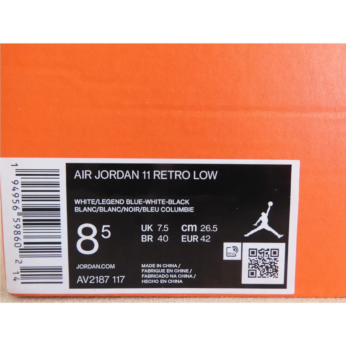 Nike shoes - Air Jordan 11 - Air - AV2187-117 - White/Legend Blue-White-Black (UPC: 194956598619) 7