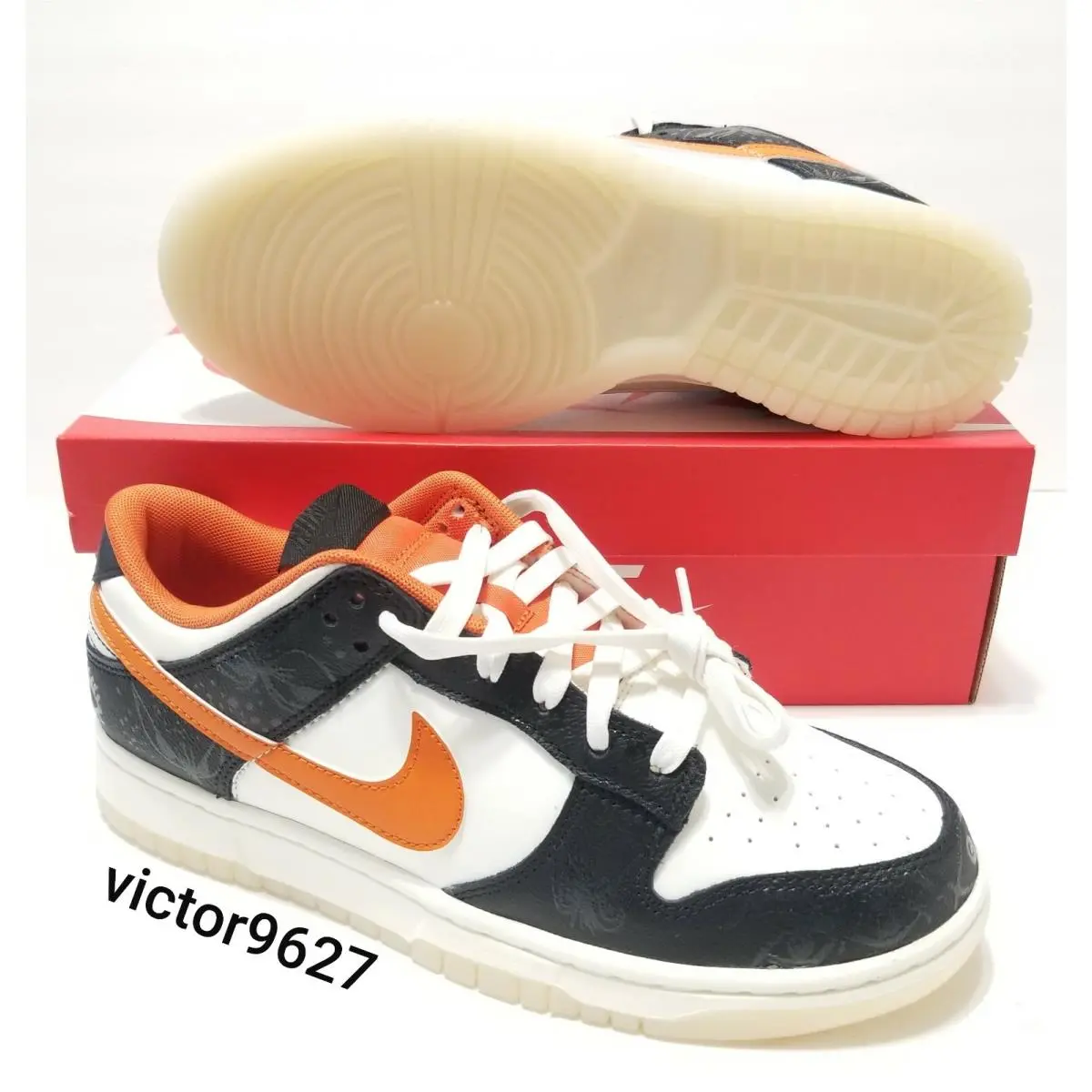 Size 9 Nike Dunk Low Retro Premium Halloween Sail Starfish Black DD3357-100 Mens