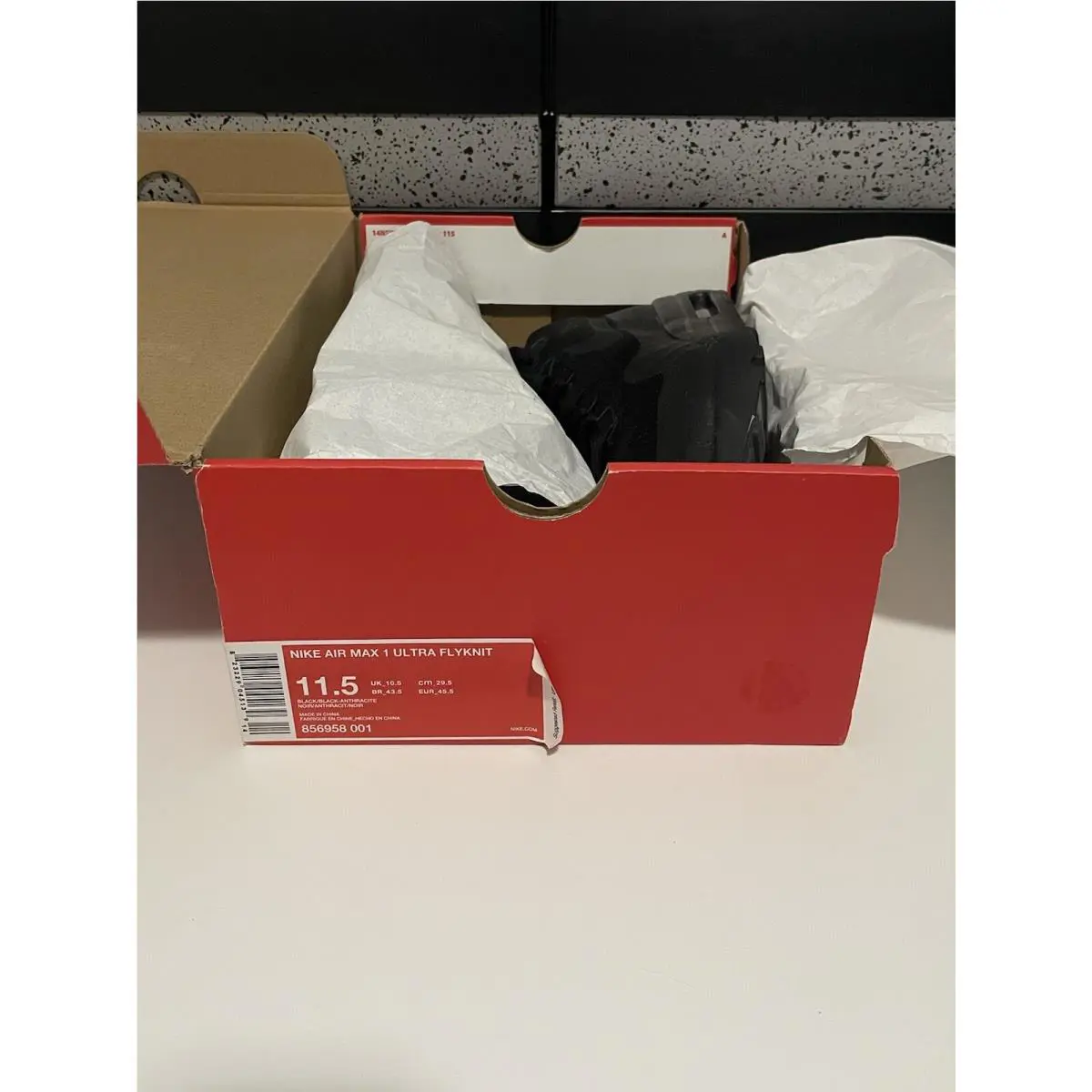 Nike shoes - Nike Air Max 1 Ultra Flyknit - 856958-001 - Black/Black-Anthracite (UPC: 0823229045139) 5