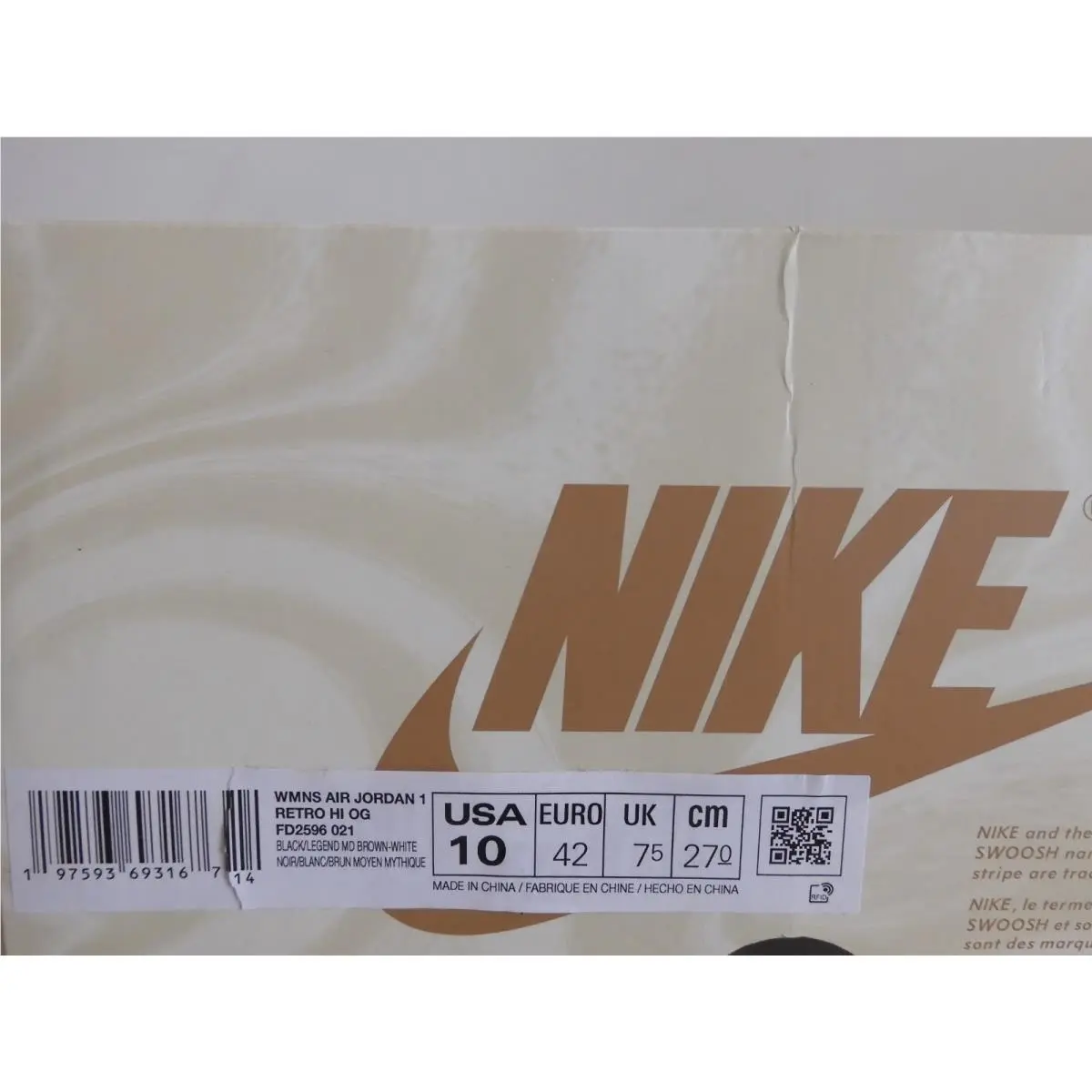 Nike shoes - Nike Air Jordan 1 - Air - FD2596-021 - Black (UPC: 197593693167) 7