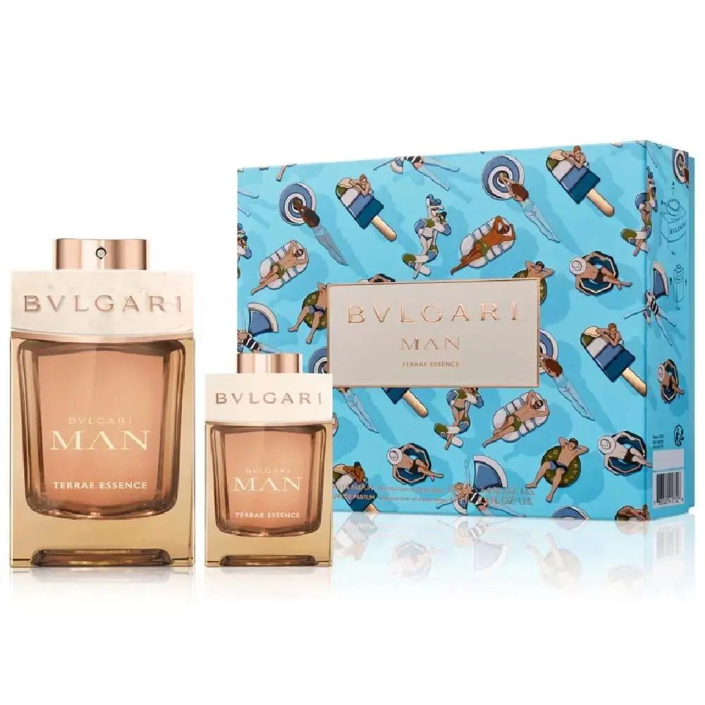 Man Terrae Essence 2pc Gift Set For Men 3.4oz Edp + 0.5oz Mini by Bvlgari