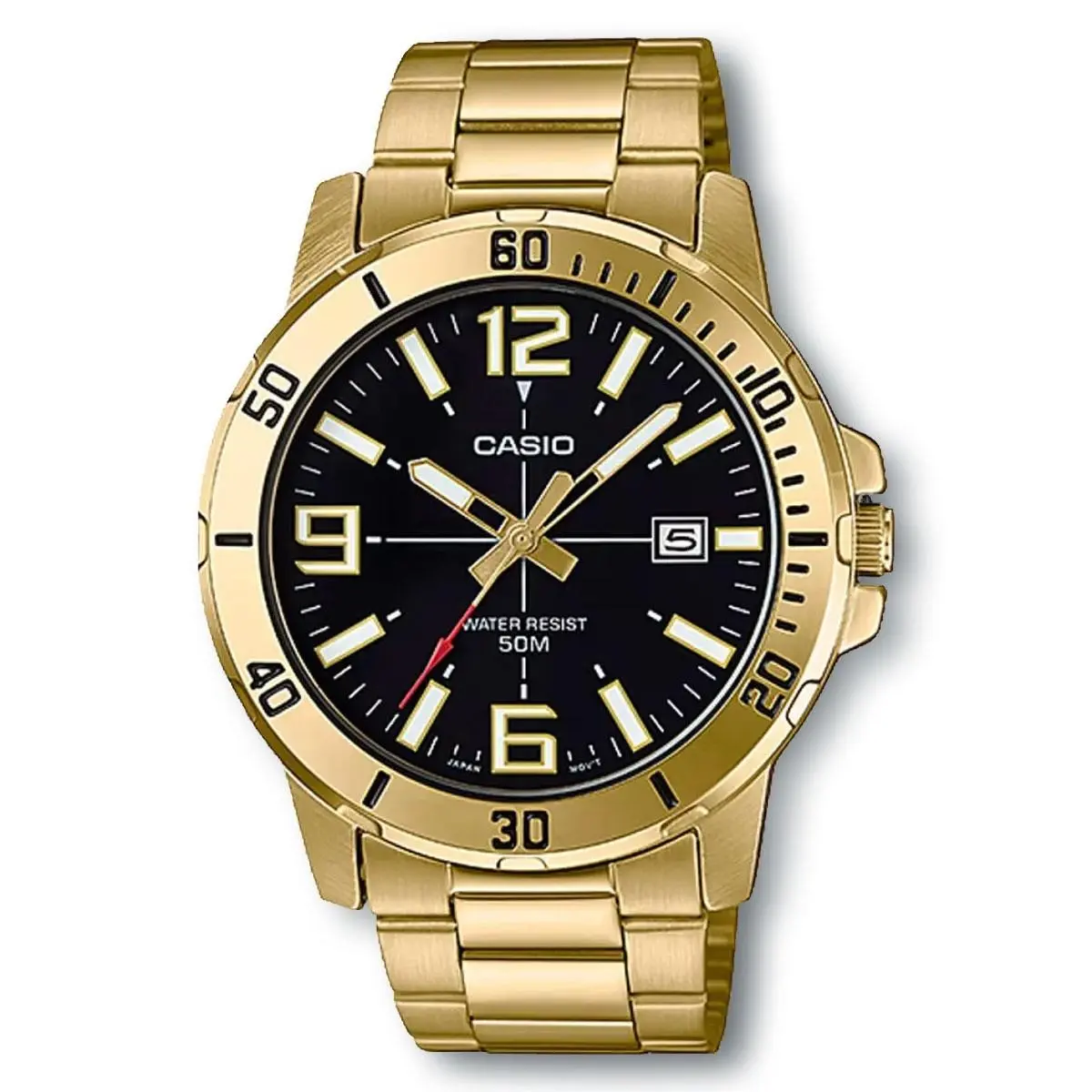 Casio MTPVD01G-1B Easy to Read Gold Quartz Watch