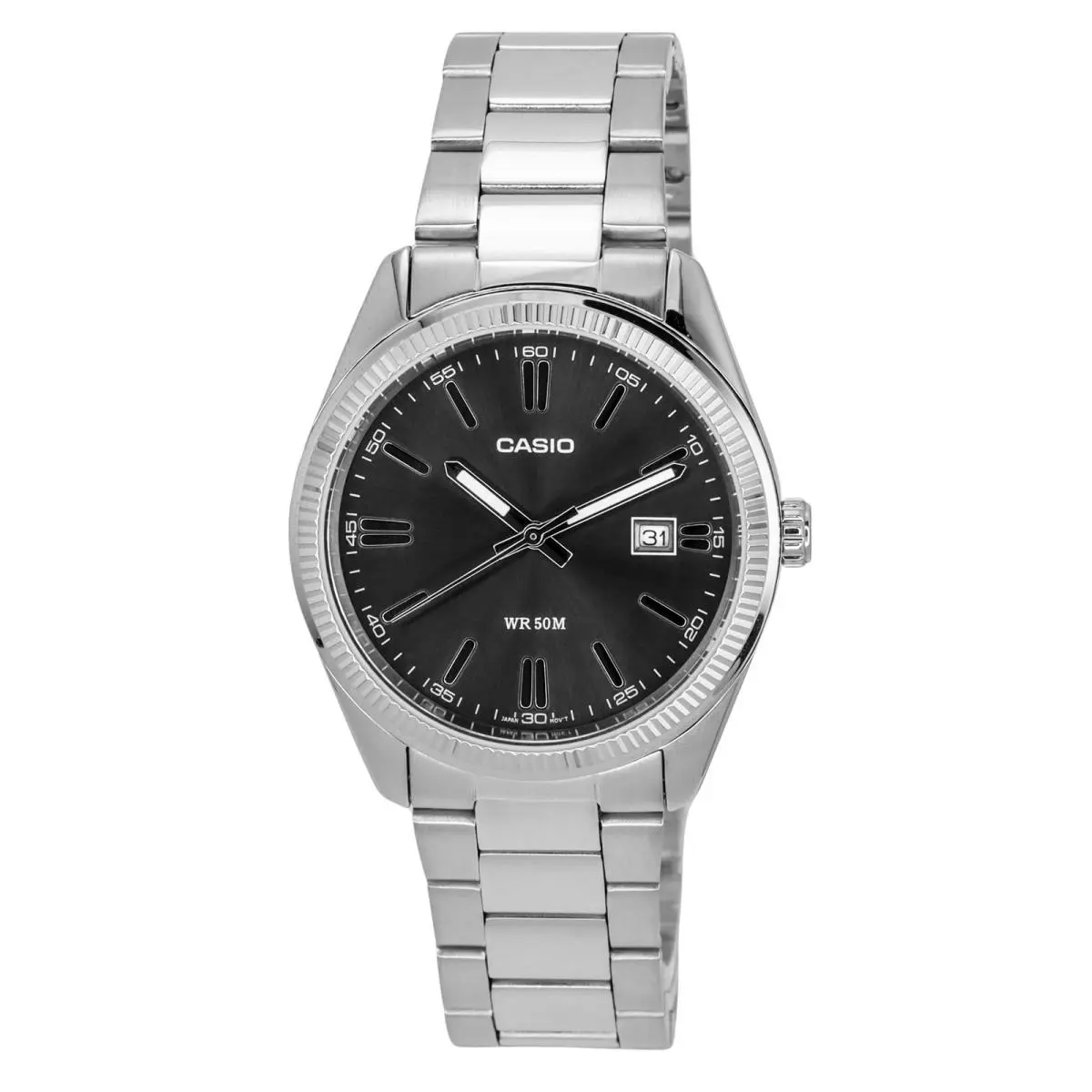 Standard Analog Stainless Steel Black Dial Quartz MTP-1302D-1A1 Mens Watch by Casio