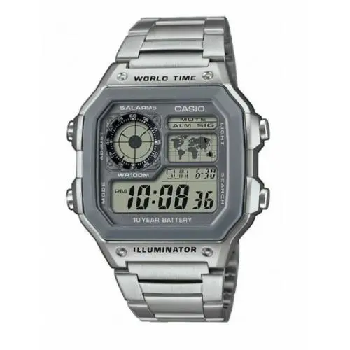 Casio AE1200WHD-7AV Digital Watch Chronograph Alarm World Time 10 Yr Battery
