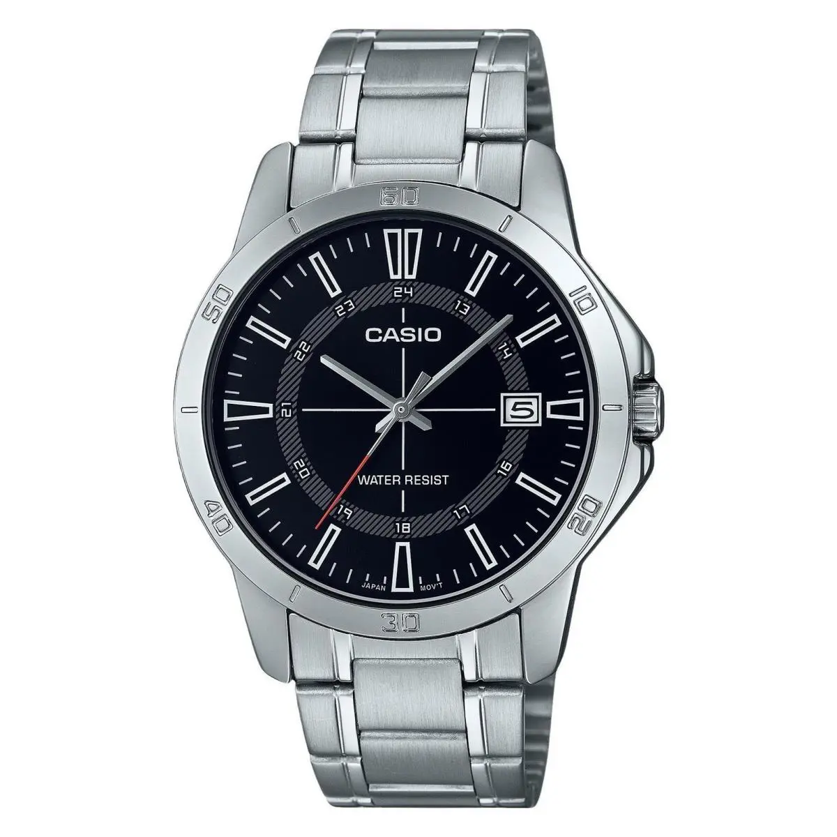 Casio Standard Analog Stainless Steel Black Dial Quartz MTP-V004D-1C Men`s Watch