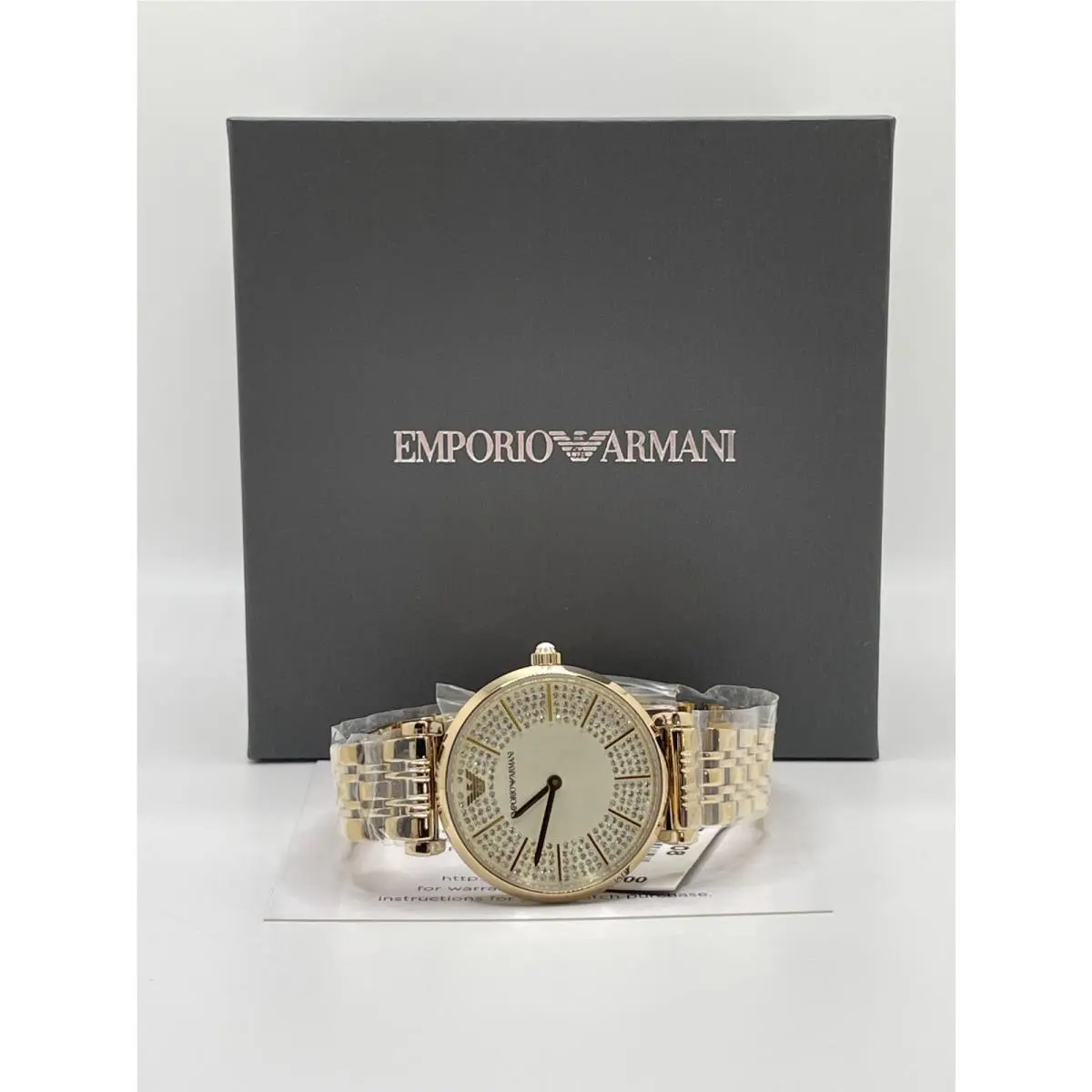 AR11608 Womens Gold Stainless Steel Analog Round Wristwatch by Emporio Armani